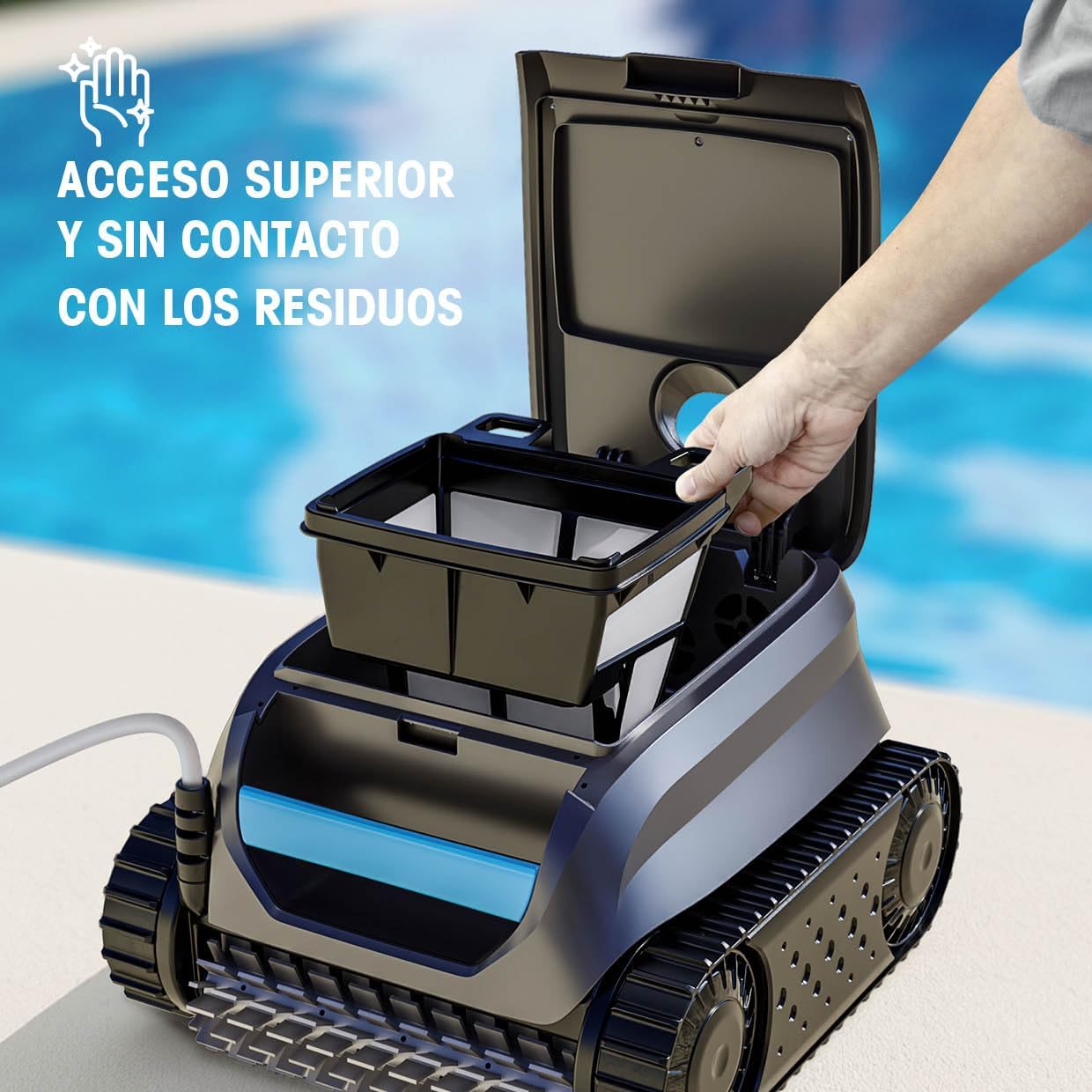 Zodiac Sweepy SWY 3500 WR000583 - Limpiafondos Automático para Piscinas hasta 8x4 m. Limpia Suelo, Paredes y Línea de flotación. Incluye Cable de 14 m, Unidad de Control y Filtración Fina