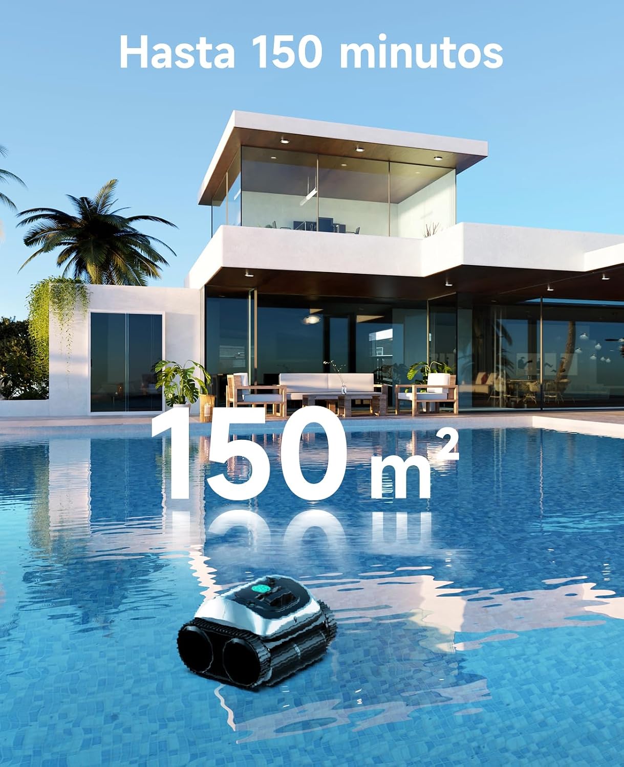 WYBOT C1 Robot Limpiafondos Piscina con Planificación Inteligente de Rutas, Limpieza Automática de Fondo, Paredes y Línea de Agua, Triple Motor Mejorado, 150 Min, hasta 150㎡(Blanco)