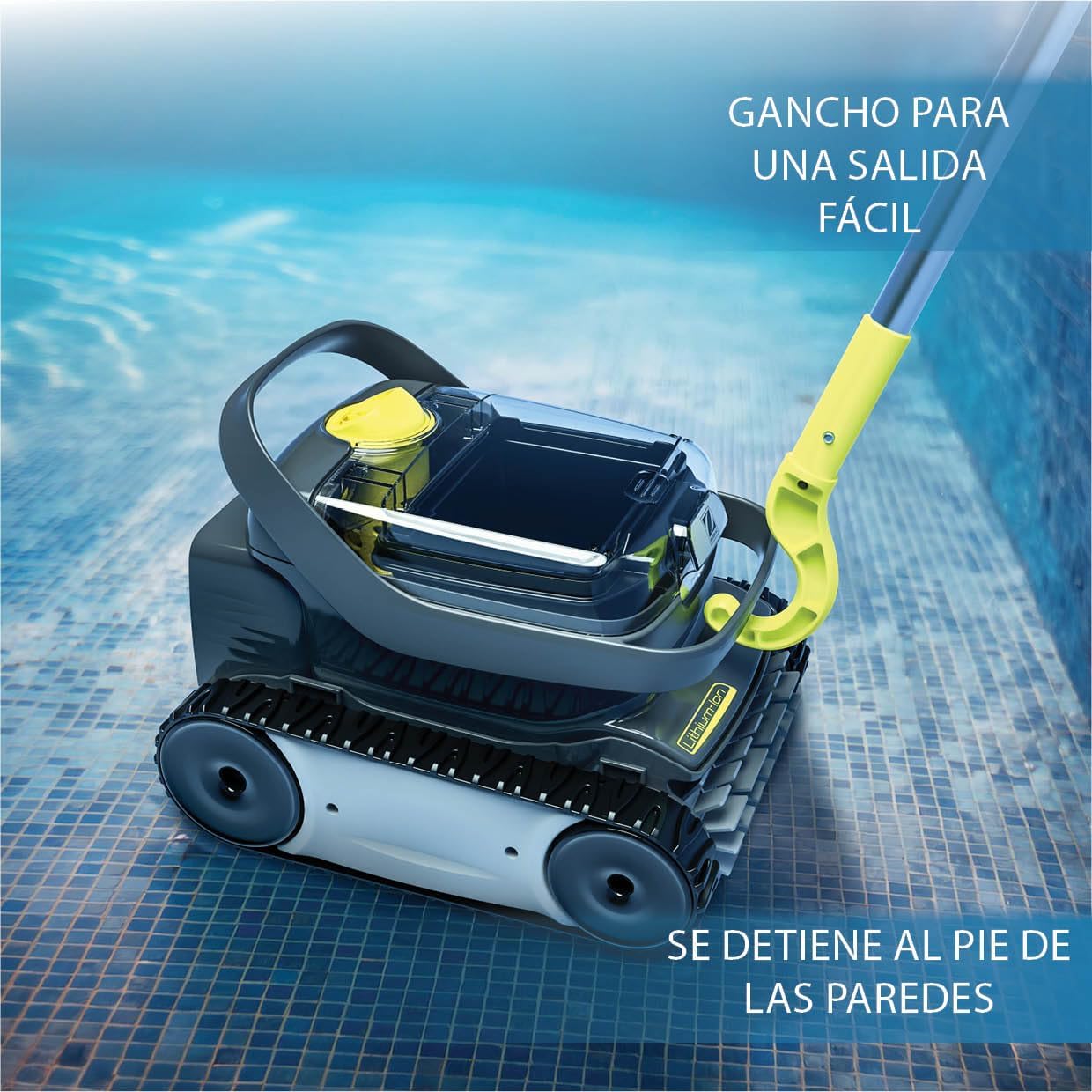 ZODIAC Pixel OP 32- Limpiafondos Piscina Automático. Robot para Limpiar Piscinas de hasta 8x4m. Batería de Litio, Ciclo de 2h, Filtración Fina, Ventana Transparente para Observar Suciedad