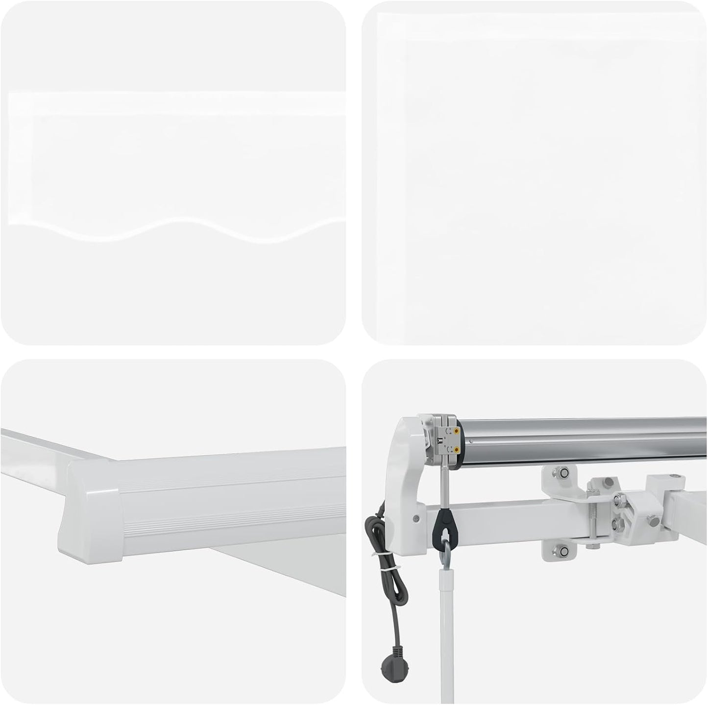 IKAYAA Toldo Motorizado 3 x 2.5 m, Toldo Electrico Exterior, Toldo Articulado Eléctrico con Mando a Distancia, Toldo Brazo Extensible para Terraza, Jardín, Blanco