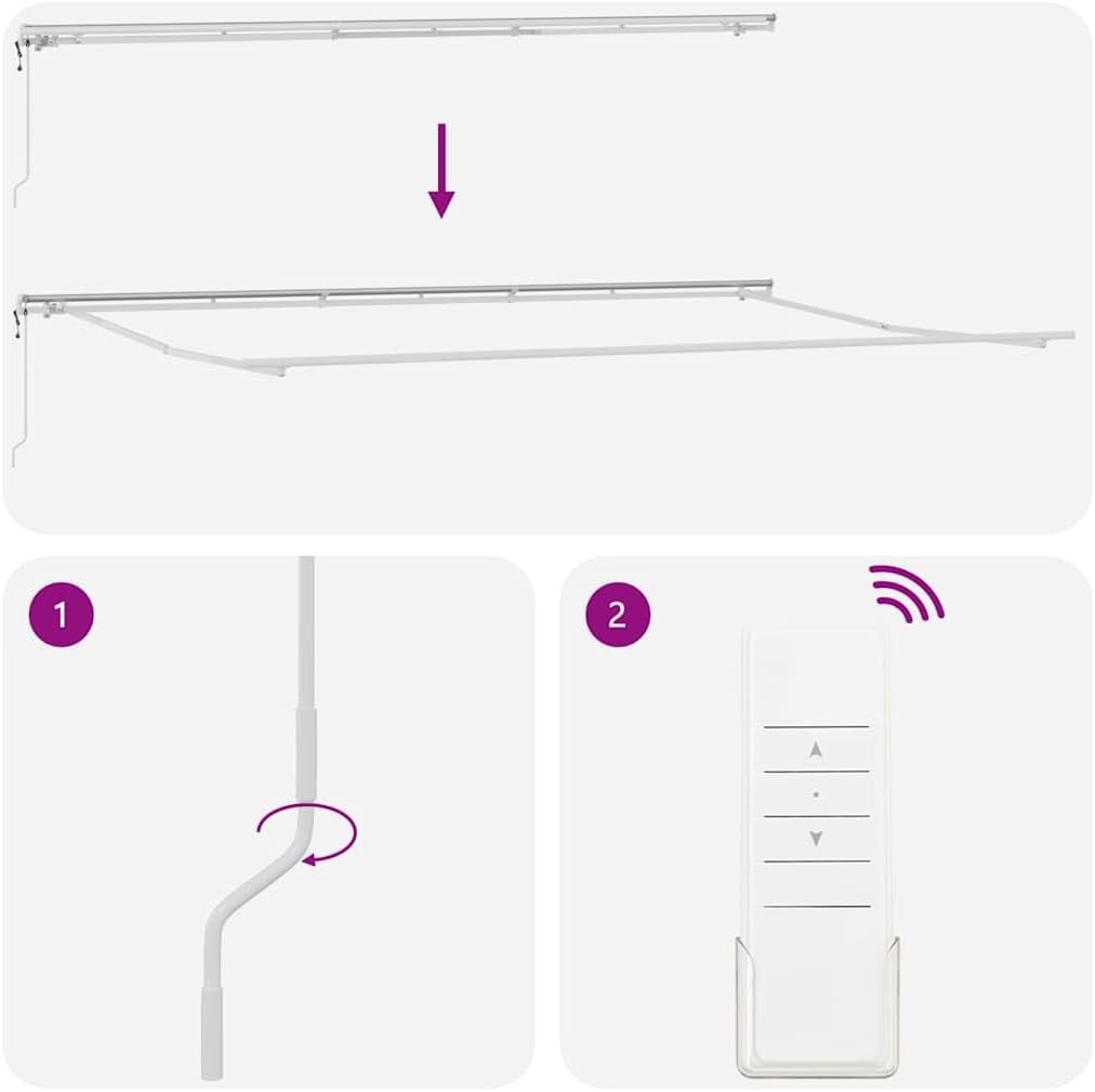 Brokky Toldo Motorizado 6 x 3 m Toldo Articulado Eléctrico con Mando a Distancia para Terraza, Jardín-Beige-6 x 3 m-Marco Blanca