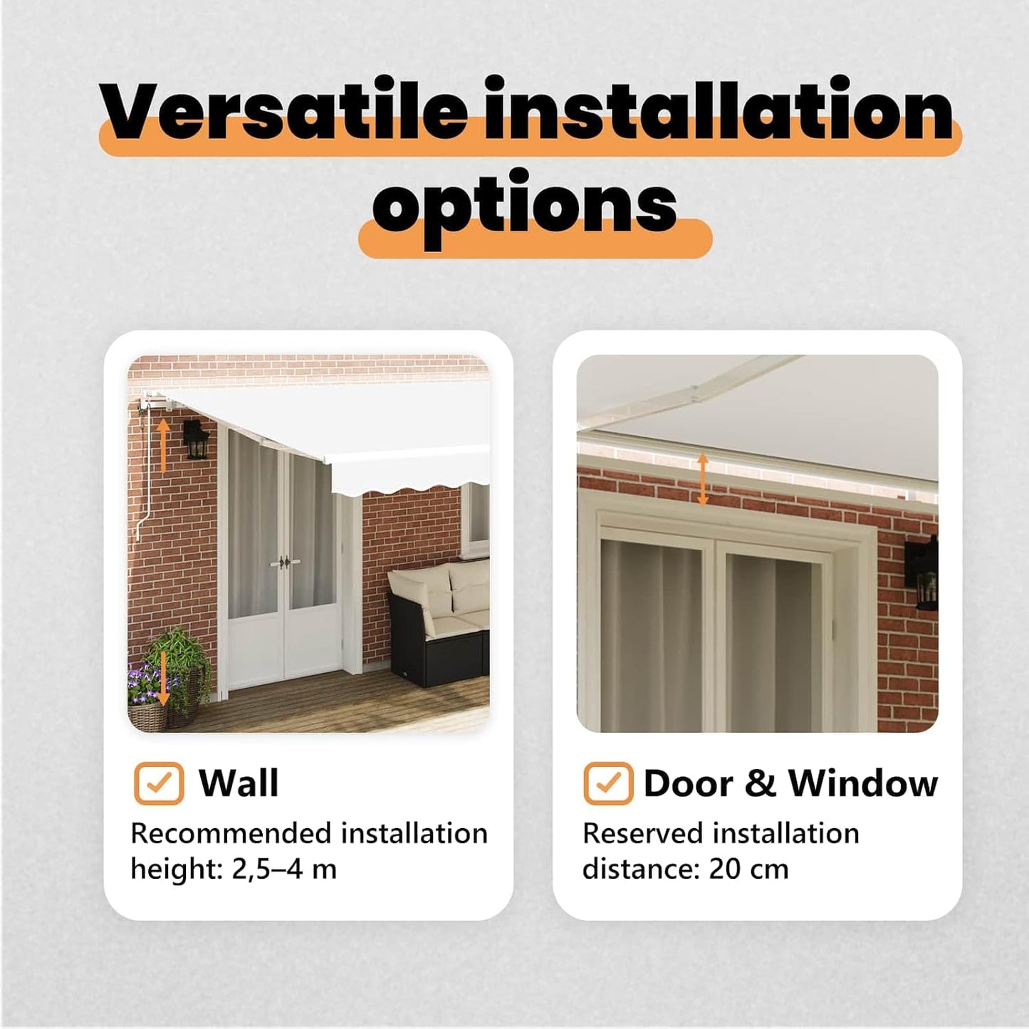 vidaXL Toldo Retráctil Eléctrico 500 x 300 cm, Cortina eléctrica Moderna, retráctil para el Patio, Marco de Aluminio, protección UV y Resistente al Clima