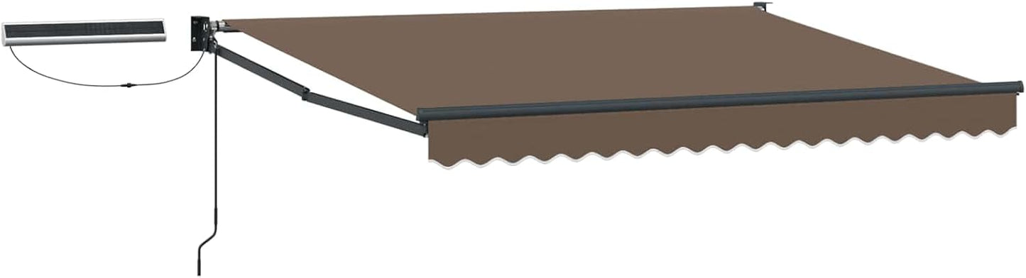 VidaXL - Toldo retráctil eléctrico (100% poliéster, aluminio, toldo eléctrico moderno, sombra exterior con mando a distancia, cobertizo de aluminio, protección solar ecológica