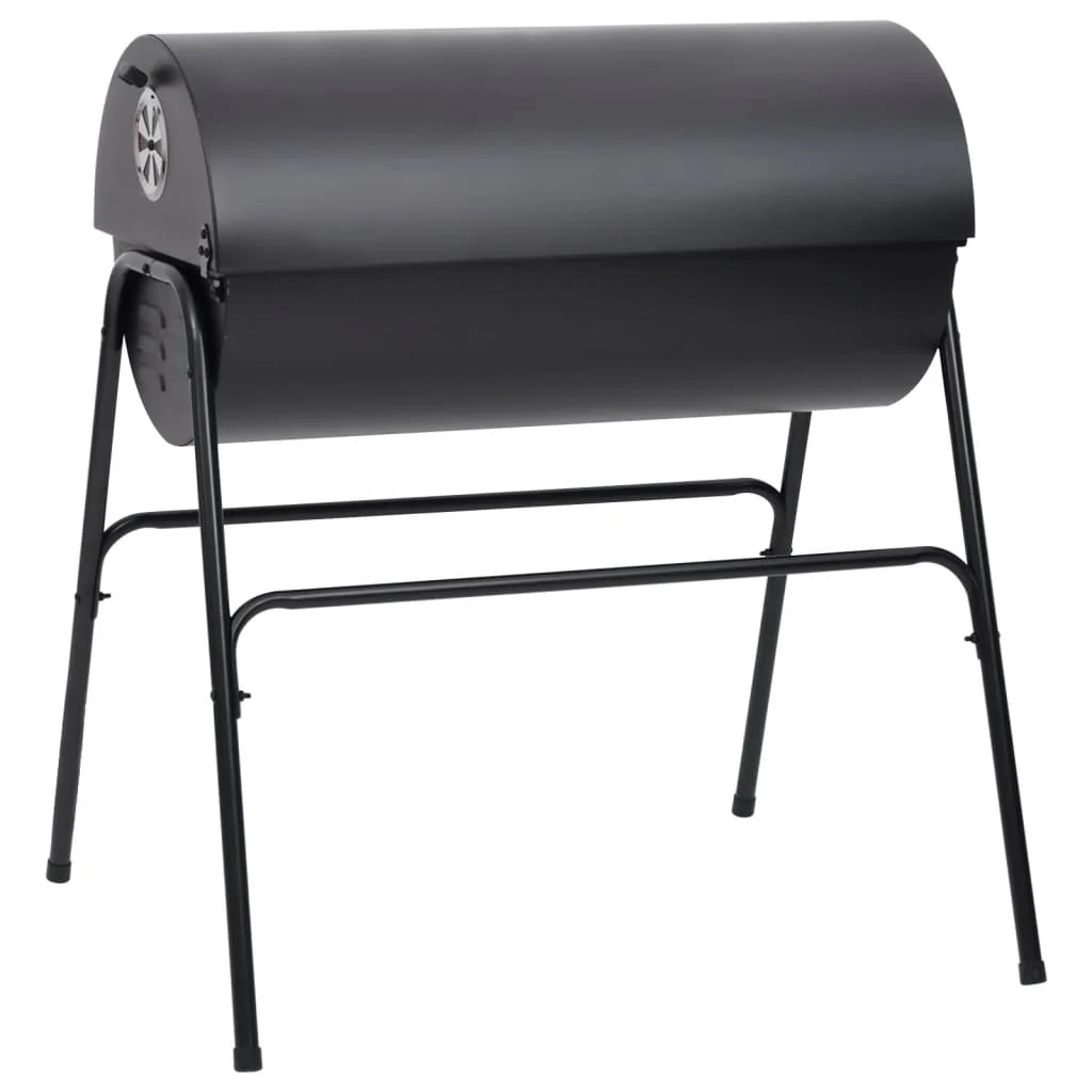 2026 Parrilla con 2 rejillas de cocción negra – Barbacoa portátil de 80x95x90 cm en acero