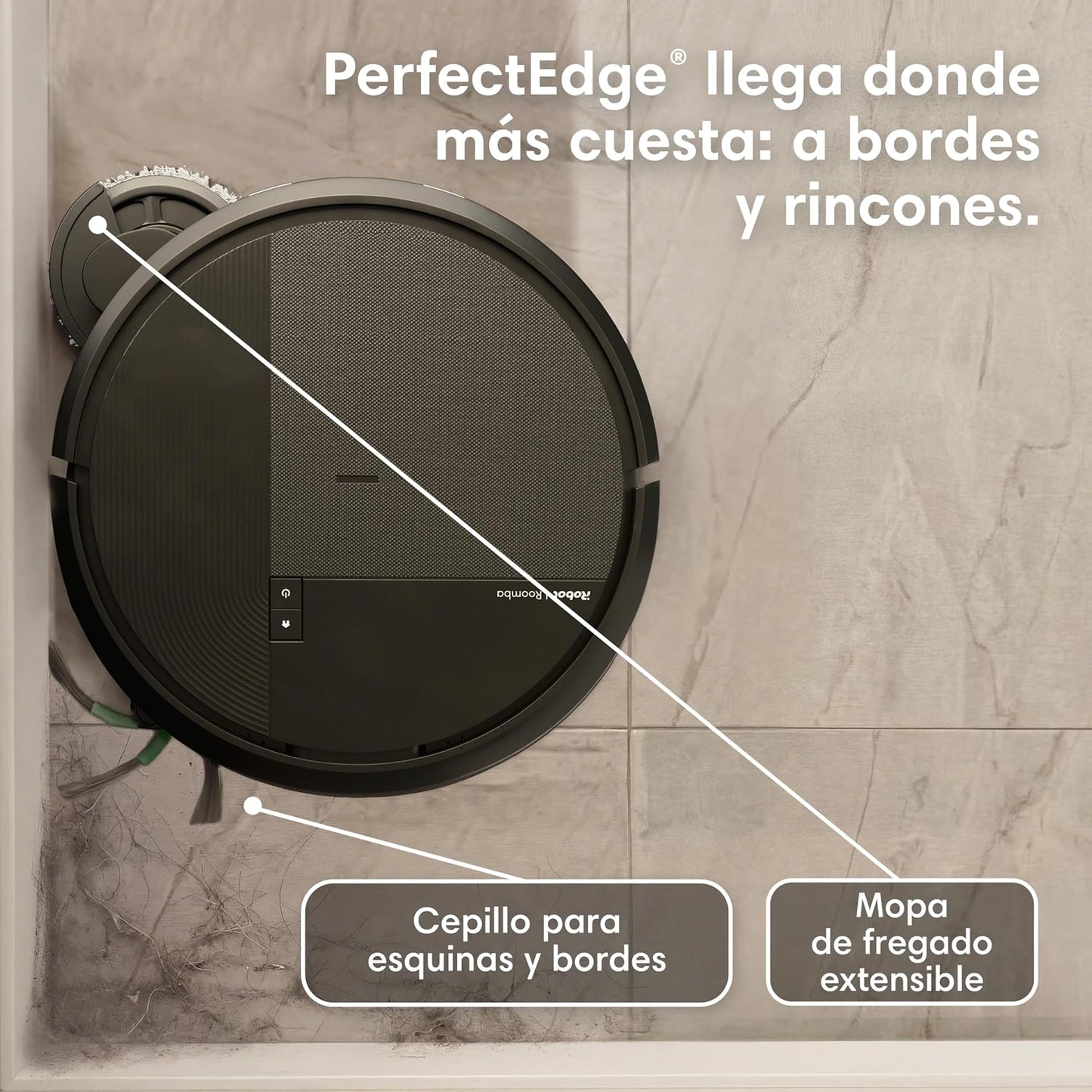 iRobot Roomba Plus 576 Combo y Base AutoWash multifunción, 25KPa, Mopas DualClean PerfectEdge, Lavado/Secado Calor, IA, PrecisionVision, Clearview Pro LiDAR, 90 días autonomía,Accesorios Extra, Negro