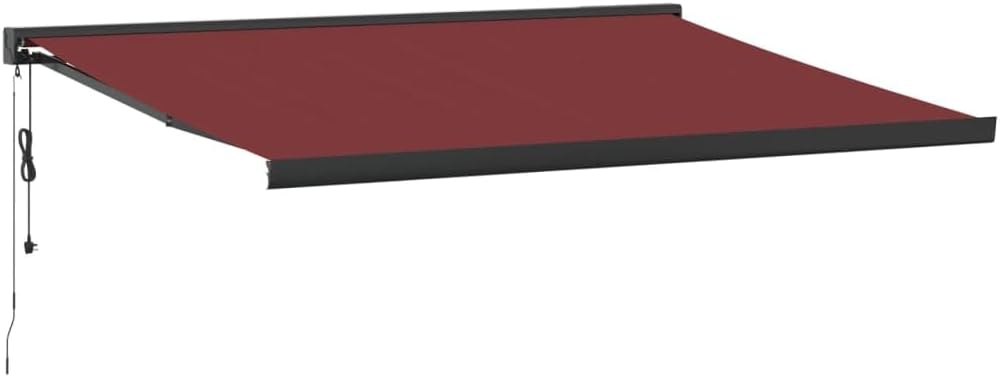 IKAYAA Toldo Motorizado 400 x 300 cm, Toldo Eléctrico y Manual Retráctil,Toldo Articulado Eléctrico con Mando a Distancia, Toldo Brazo Extensible para Terraza, Jardín Burdeos