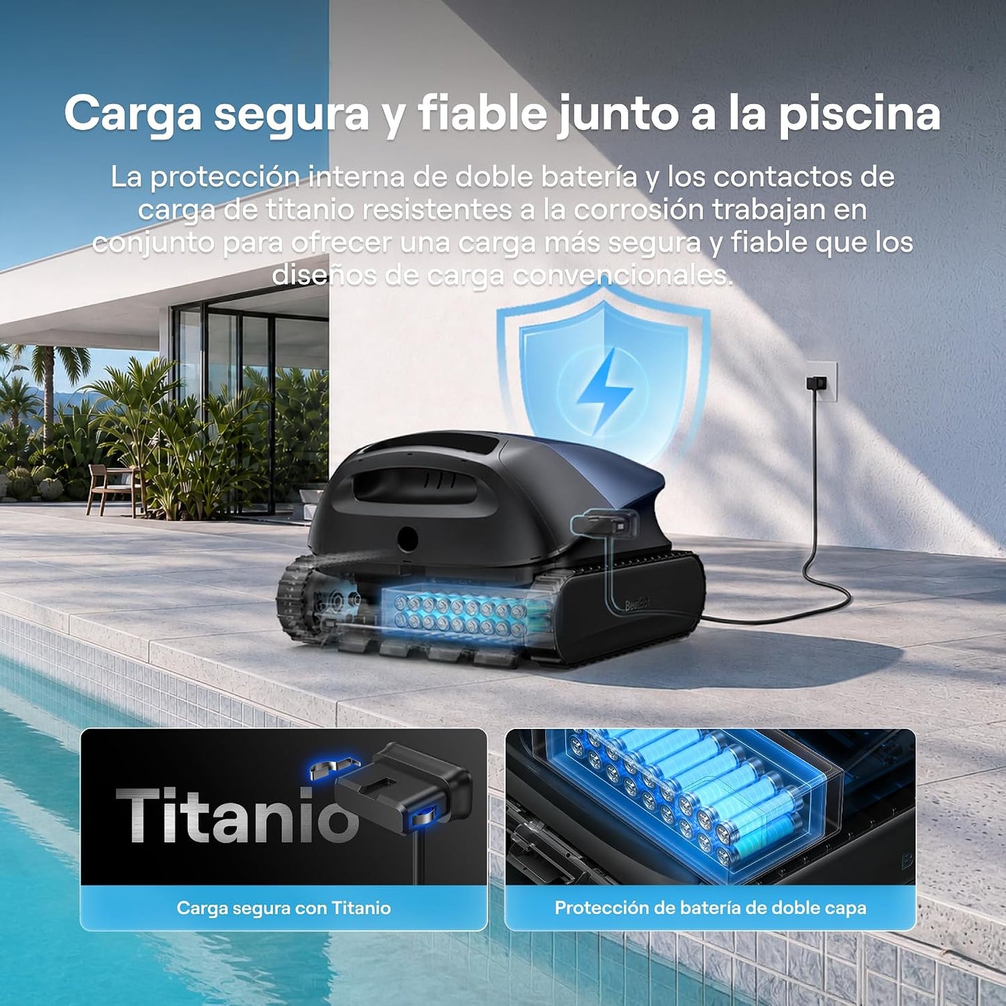 (2026 Nuevo) Beatbot Sora 10 Robot Piscina limpiafondos y Paredes, Plataformas y línea de flotación, 25700 LPH, Estacionamiento línea flotación, 5l residuos,Controllo App,Piscinas enterradas/elevadas