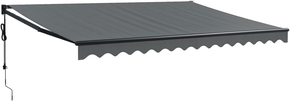 IKAYAA - Toldo eléctrico retráctil motorizado con brazo extensible para terraza, jardín, gris antracita (estructura gris), 4 x 3 m