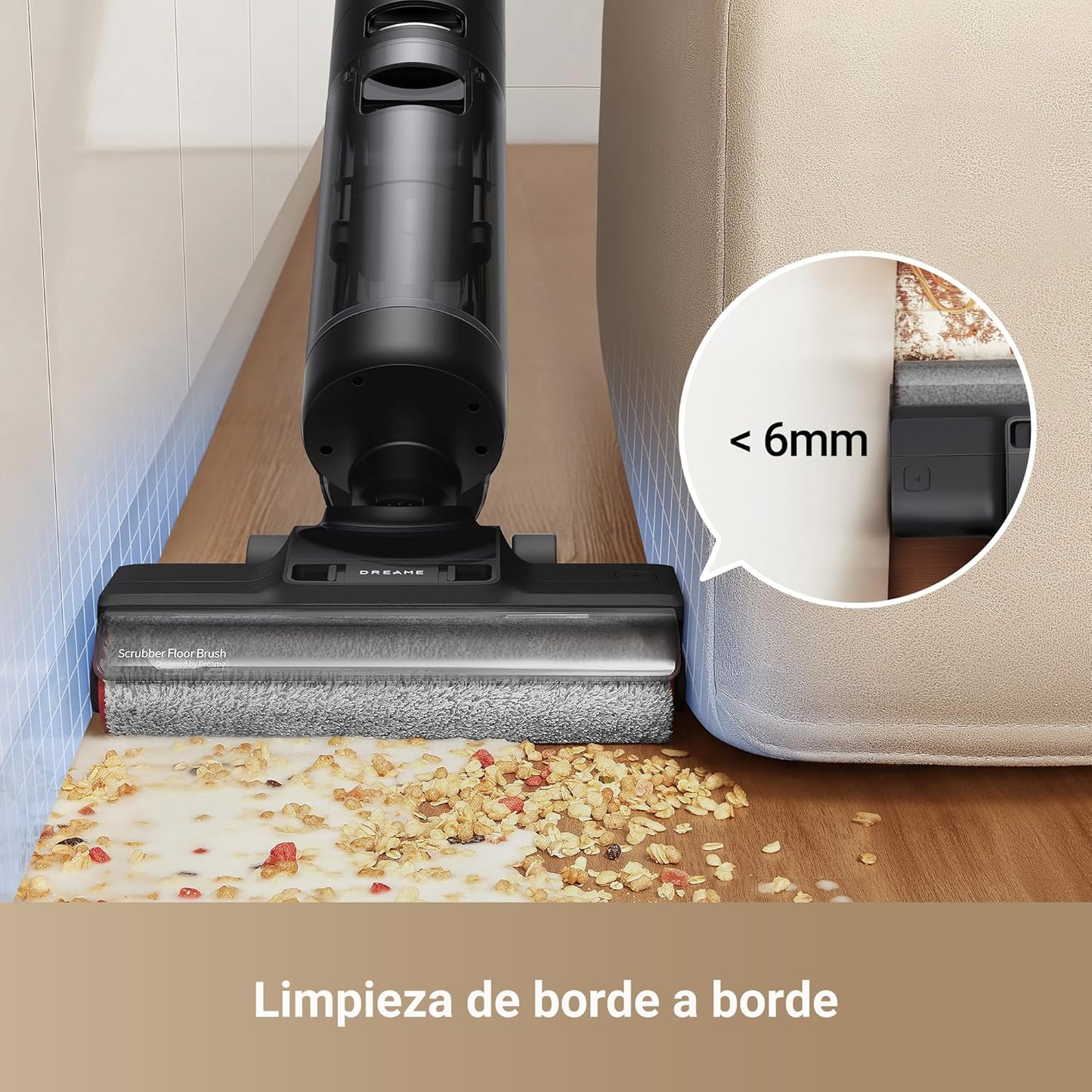 DREAME H12 Pro Ultra Aspiradora Fregadora sin Cable, 16.000 Pa Aspiradora Fregona con Cepillo Doble Borde, Lavado del Cepillo a 60 °C, 30 min Secado con Aire Caliente, Detección y Ajuste Inteligentes