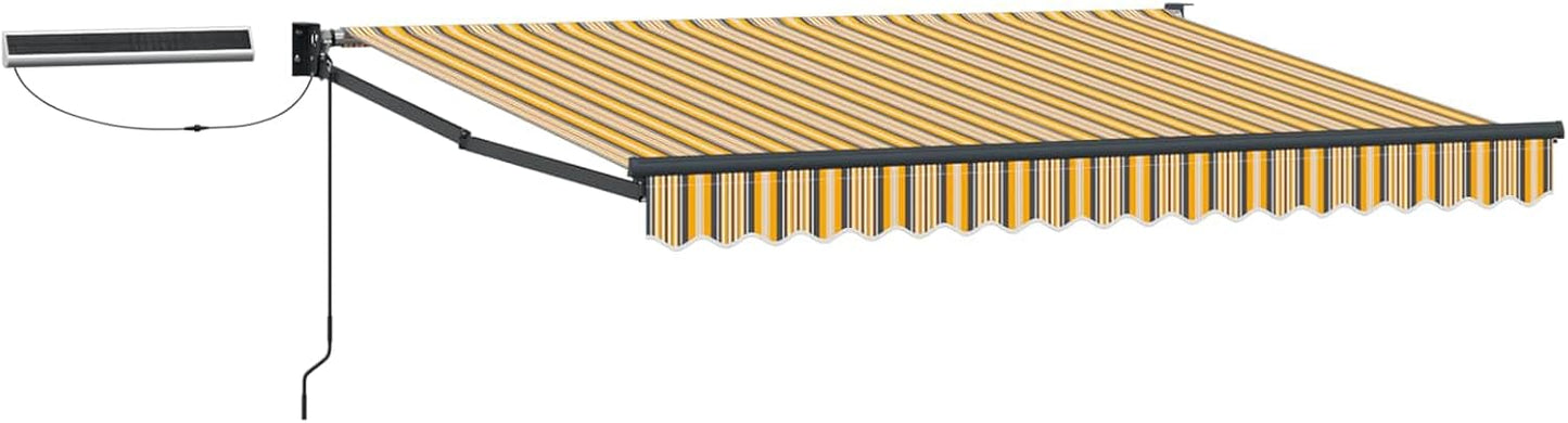 VidaXL - Toldo retráctil eléctrico, color amarillo, gris, antracita, 2,5 x 2 m, toldo eléctrico moderno, sombra exterior con mando a distancia, cobertizo de aluminio, protección solar ecológica