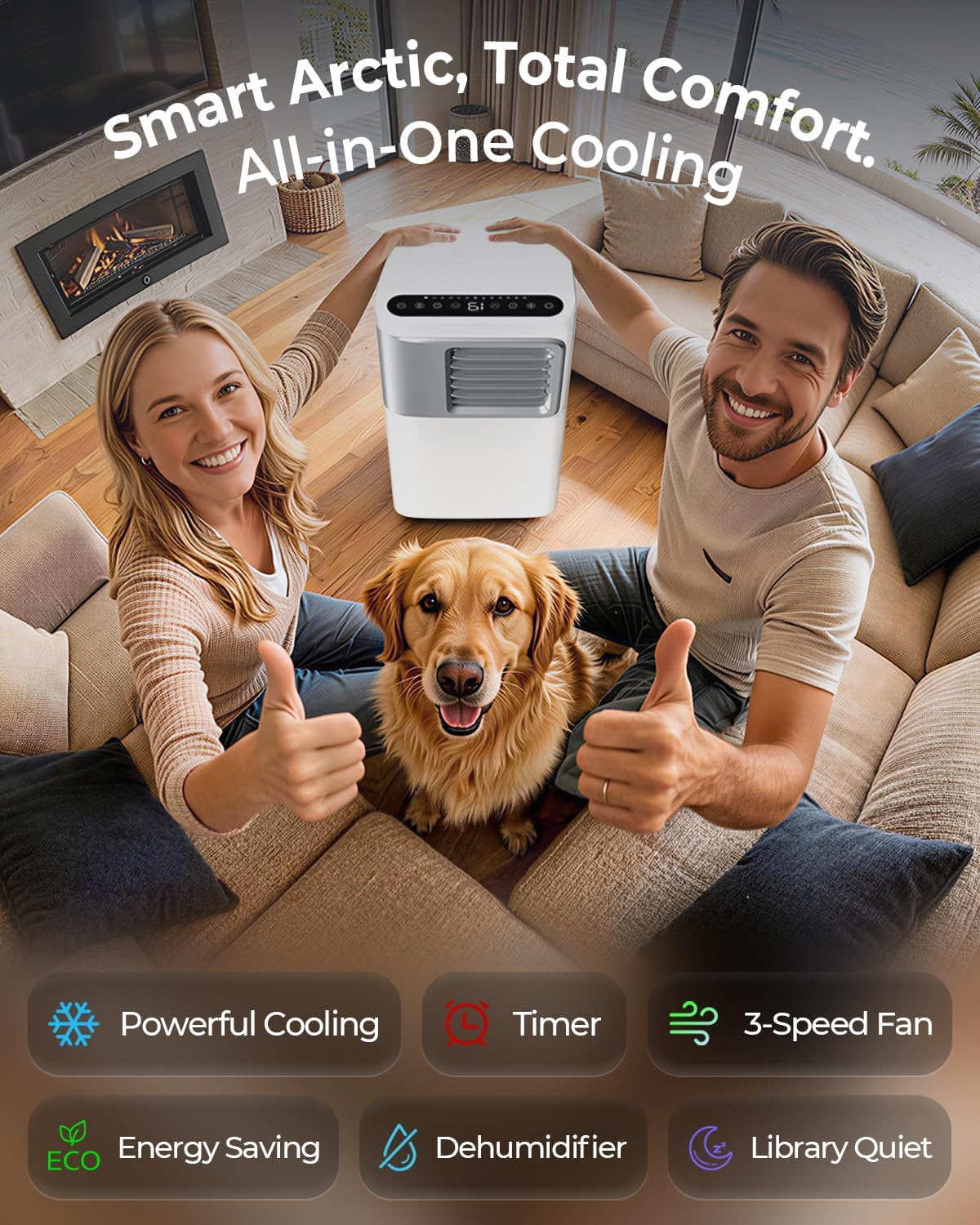 Aire acondicionado portátil 16000 Btu para habitación grande de hasta 750 pies cuadrados 5 en 1 unidad de CA inteligente con aplicación WiFi/control remoto, enfriamiento rápido, deshumidificador y
