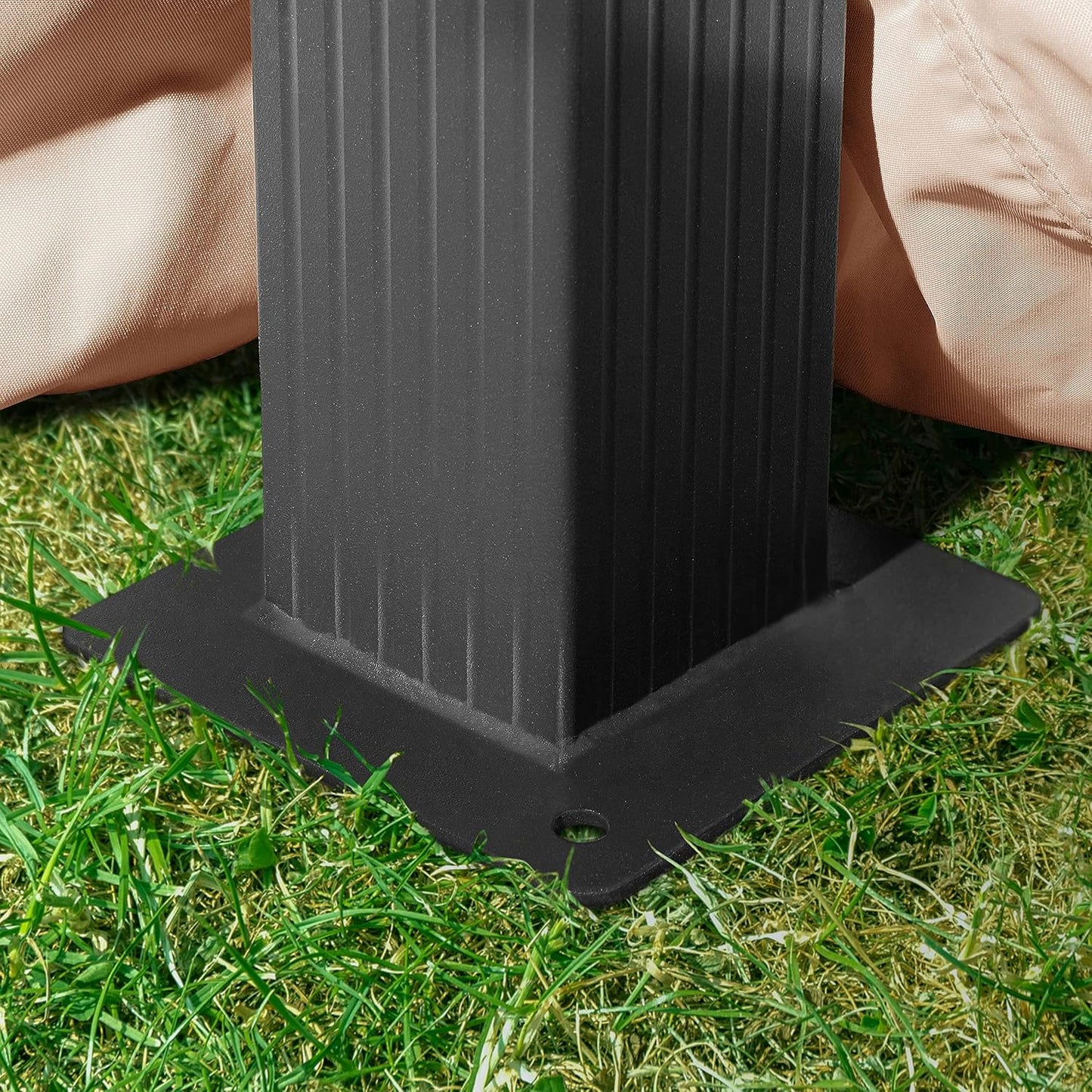 Cenador de jardín 3x3 m ALU Premium Aprox. 220g/m² Lona de Techo Cenador Impermeable 4 Lados cenador de jardín Topo Claro Aprox. 9x9 cm Perfil