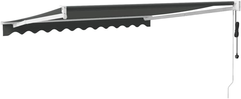 IKAYAA Toldo Motorizado 3.5 x 2.5 m, Toldo Eléctrico Retráctil,Toldo Articulado Eléctrico con Mando a Distancia, Toldo Brazo Extensible para Terraza, Jardín, Antracita