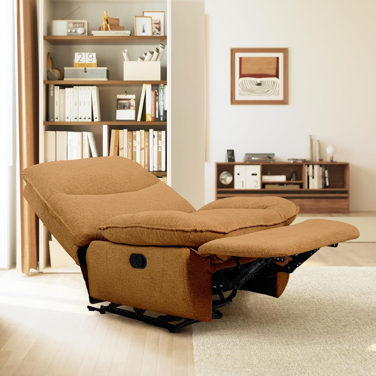 FLEXISPOT XC6 Sillón Relax, Sófa Giratorio con Función Balancín, Sillon TV con Respaldo Ajustable, Silla Reclinable para Dormitorio, Salón y Cine en Casa (Beige)