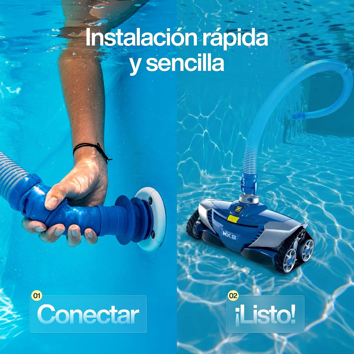 Zodiac MX8, Robot limpiafondos hidráulico para Piscinas enterradas de hasta 12 x 6 m