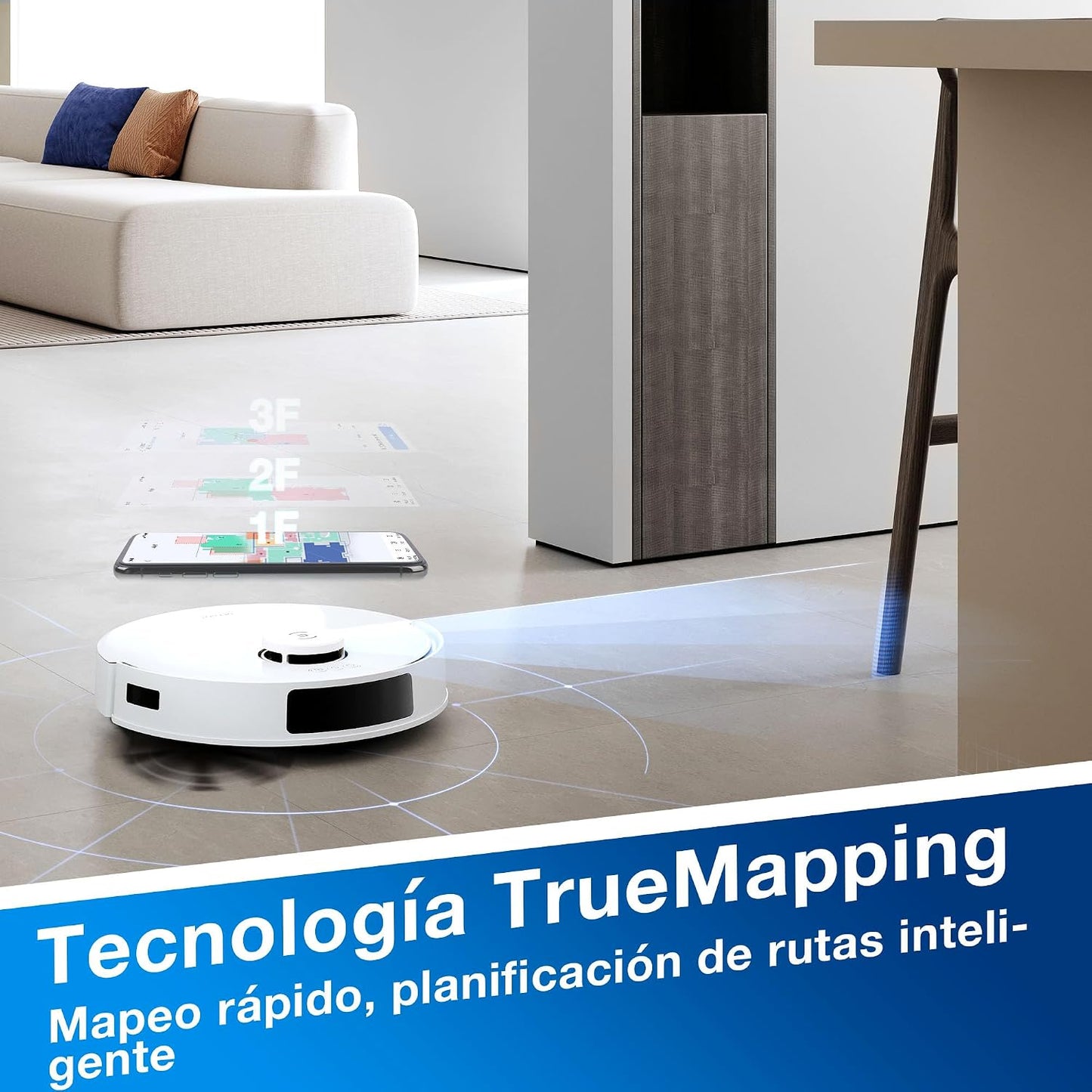 ECOVACS DEEBOT N20 Plus Robot Aspirador y fregasuelos, Potencia de succión de 8000 Pa, estación Dustbagless PureCyclone, Anti-enredos de Pelo, Tiempo de Funcionamiento de hasta 300 Minutos