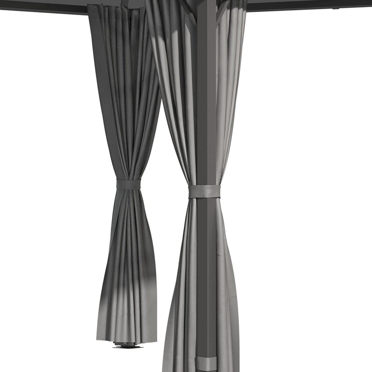 Outsunny Pérgola de Jardín Pabellón 3 x 3 m Estructura de Aluminio y Metal Techo de Policarbonato UV 60+ Impermeable con Paredes Laterales y Cortinas Deslizantes Gris Oscuro