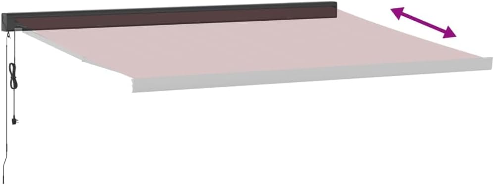 IKAYAA Toldo Motorizado 400 x 300 cm, Toldo Eléctrico y Manual Retráctil,Toldo Articulado Eléctrico con Mando a Distancia, Toldo Brazo Extensible para Terraza, Jardín Burdeos