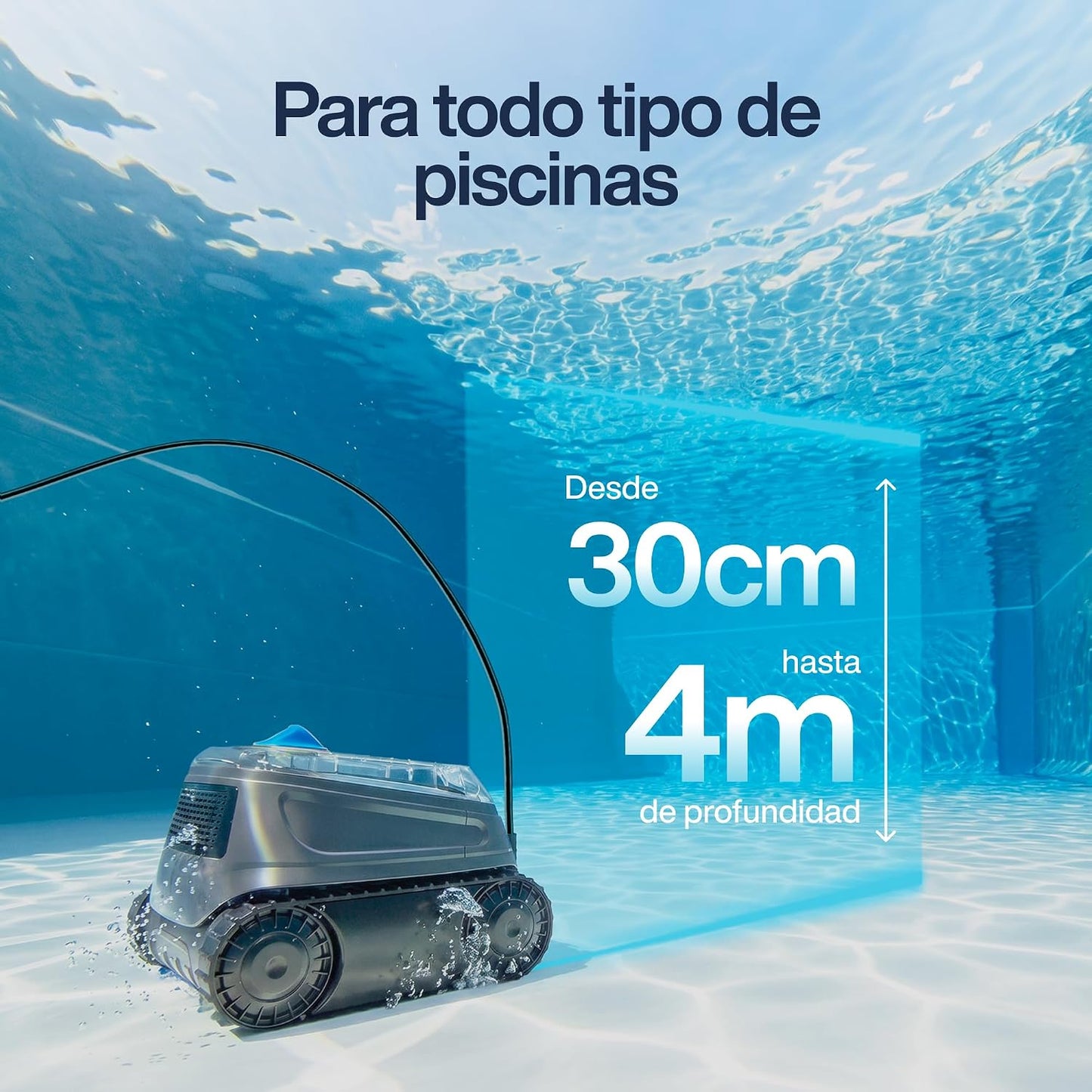 Zodiac CNX 30 iQ - Robot limpiafondos automatico con cable Piscina hasta 12x6m, Limpia Fondo, Paredes y Linea Flotación. Control vía App, Tecnología ciclónica - Incluye Cable de 18m y Doble filtración