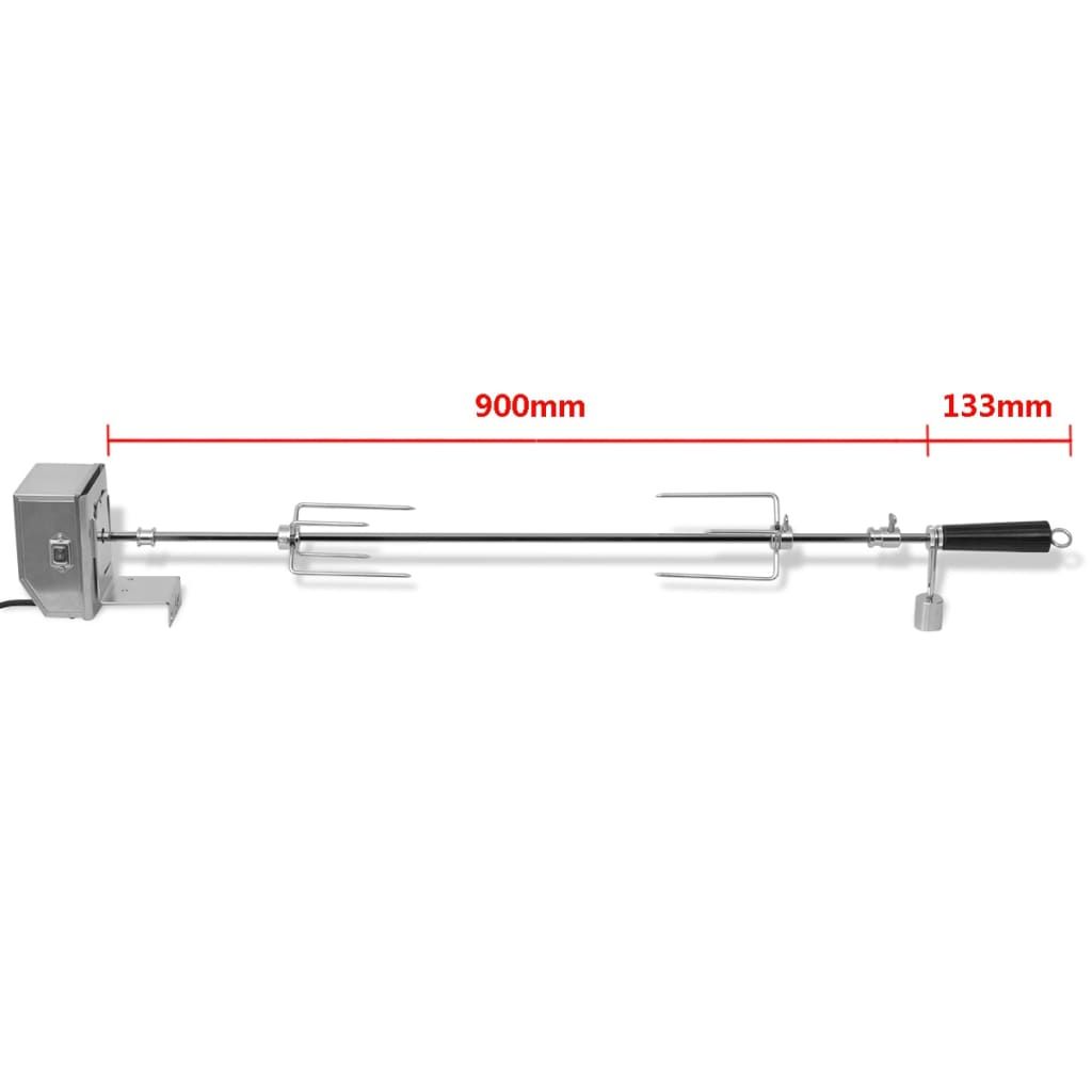 Espetón Para Asados/barbacoa Con Motor Profesional Acero 900 Mm Vidaxl