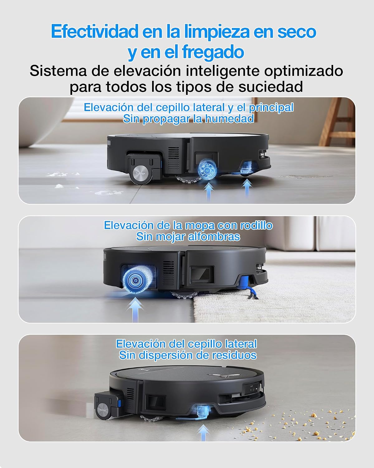 ECOVACS DEEBOT T80S Omni Robot Aspirador y Mopa, 24 800 Pa, OZMO Roller 2.0, Tecnología ZeroTangle 3.0, Mecanismo Triple Lift, Lav Mopa con Agua Cal a 40-75 °C, Secado Aire Cal, Negro