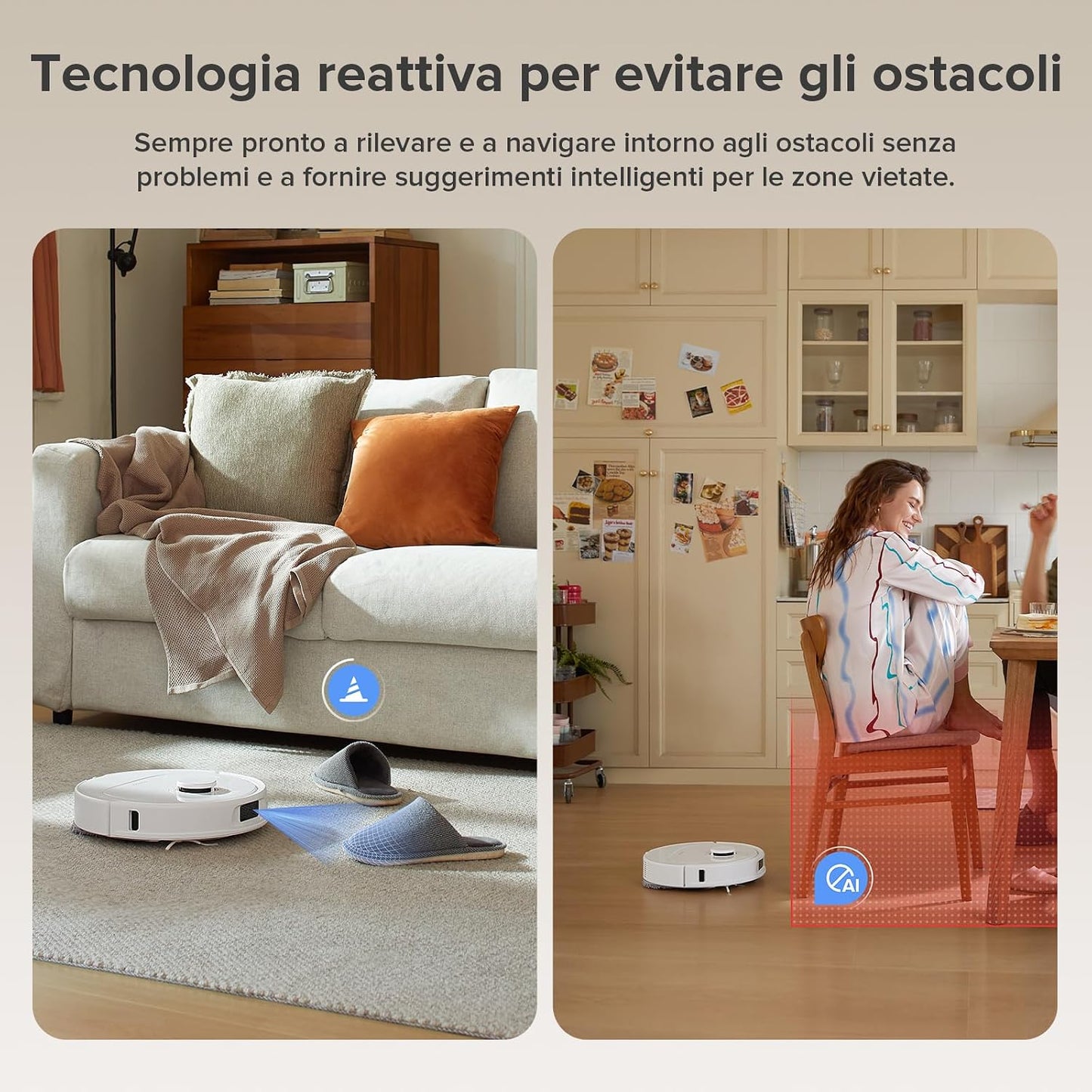 roborock Robot Aspirador QV 35A, 8000Pa de succión, Dos mopas giratorias elevables, cepillos antienredos, tecnología reactiva para Evitar obstáculos, navegación y mapeo,Blanco