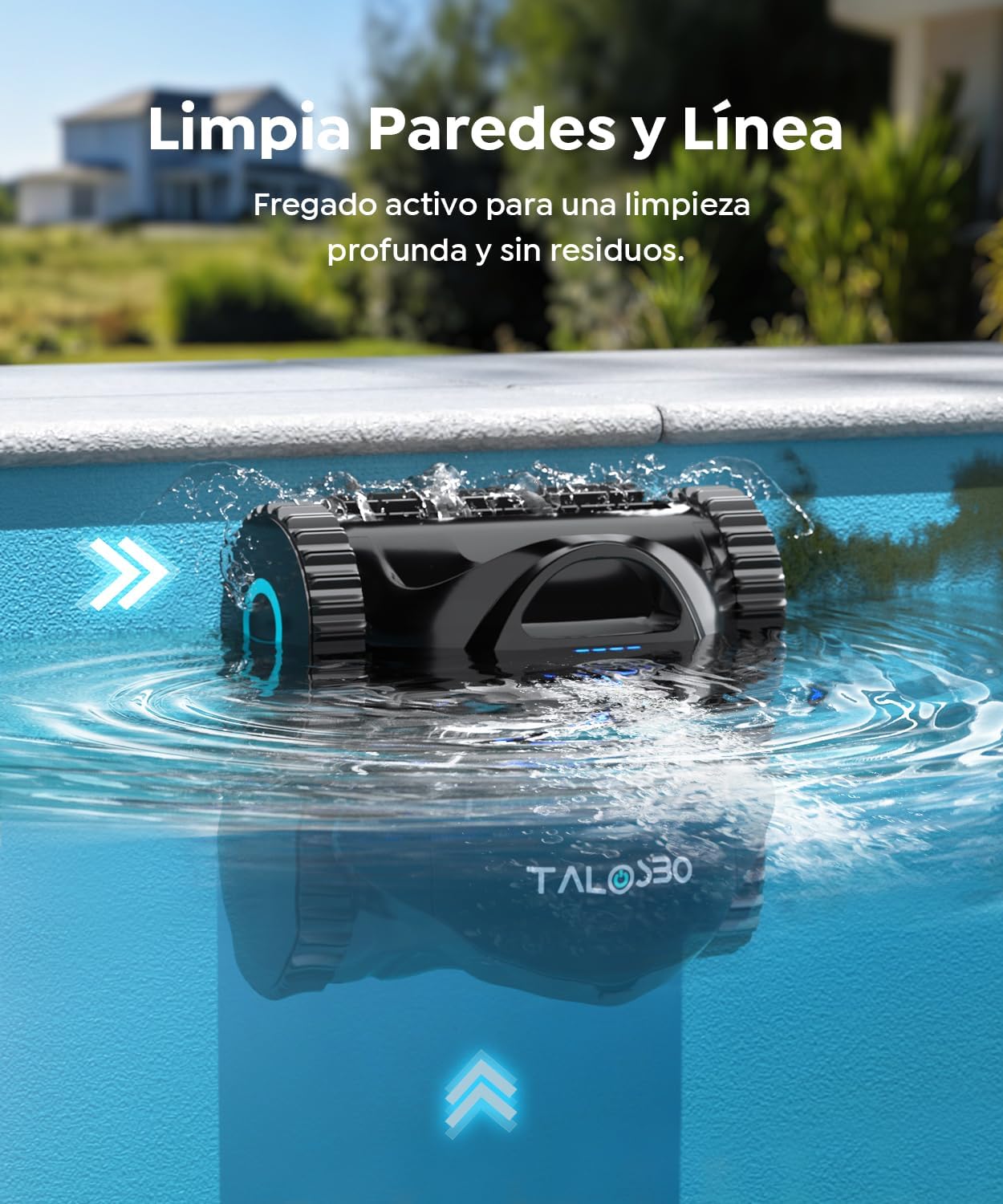 C1 Robot Piscina Limpiafondos y Paredes, Autonomía 180 min, Doble Filtración, 3 Motores, Succión Potente, Control por App, Robot Limpiafondos Piscina Inalámbrico 150㎡