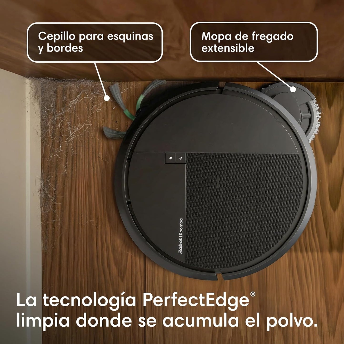 iRobot Roomba Plus 516 Combo Base AutoWash multifunción autolimpiable, 22KPa, Mopas DualClean Elevables y Extensible, Lava 75º, Seca 45º, Clearview LiDAR, Autonomía 90 Días, Accesorios Extra, Negro
