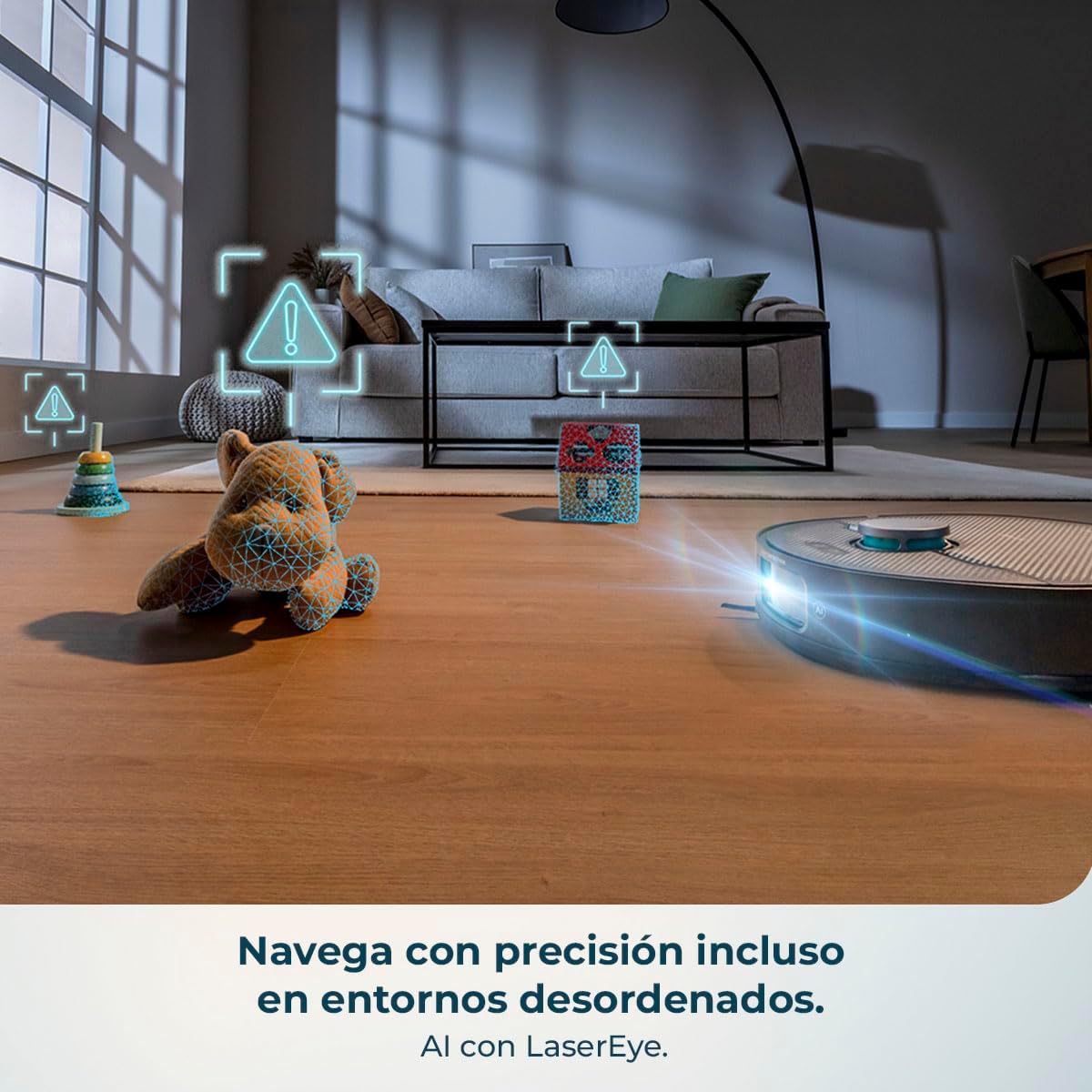 Cecotec Robot Aspirador y Friegasuelos con IA y Base Autovaciado Conga X70 | Motor de Succión 15000Pa, Base 4 en 1, Tecnología Láser, Mopas Giratorias, Cepillo Lateral, App y Bluetooth