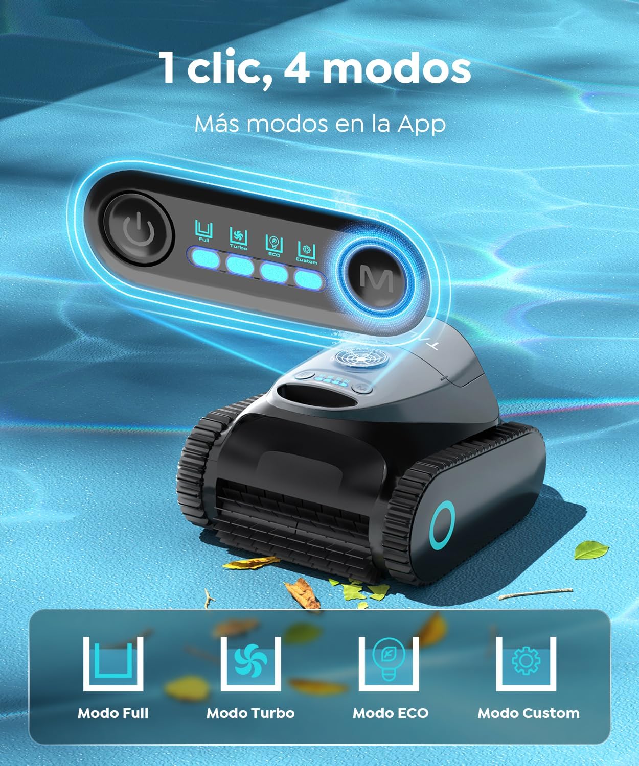 (2026 Nuevo) Talosbo C1 Robot Piscina Limpiafondos y Paredes, Línea de Flotación, Filtrante 180μm y Esponja 35ppi, 180 Min de Autonomía, Aspirador Piscina Inalámbrico con Control por APP, hasta 150 m²