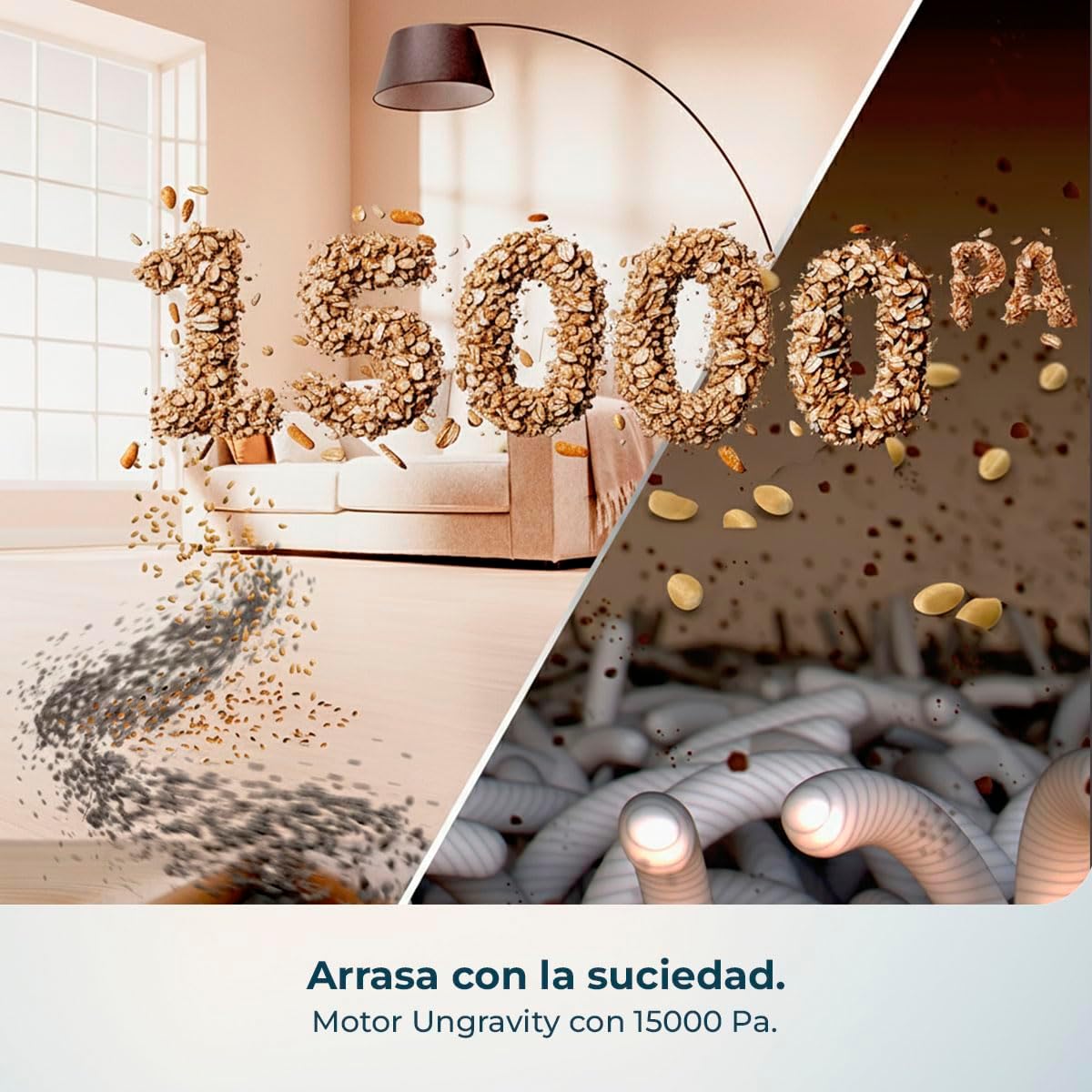 Cecotec Robot Aspirador y Friegasuelos con IA y Base Autovaciado Conga X70 | Motor de Succión 15000Pa, Base 4 en 1, Tecnología Láser, Mopas Giratorias, Cepillo Lateral, App y Bluetooth