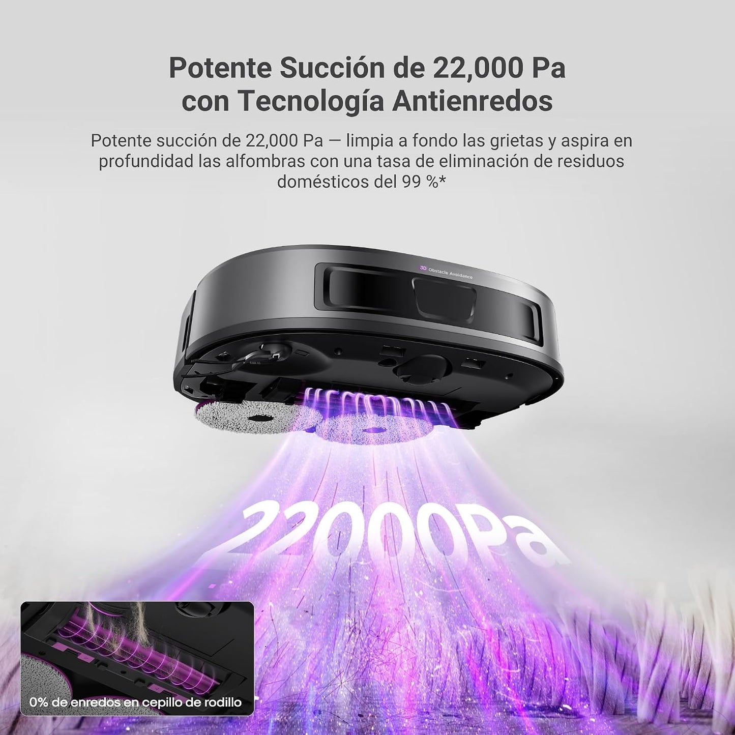 Eureka J15 EVO Ultra Robot Aspirador y Fregasuelos 22KPa con Base Multifuncional, Autovaciado, Autolimpieza, Cepillo Antienredo, Secado Aire Caliente, Limpieza de Alfombras Versátil