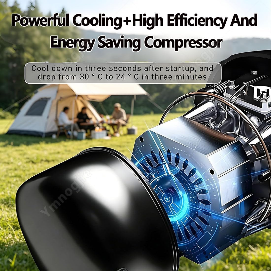 Aire Acondicionado Portátil 4 En 1,Bajo Consumo Cold/Warm | Aire Acondicionado Portátil para Tiendas Campaña,Silencioso 45db,Cobertura 15 M² para Camping Y Caravana