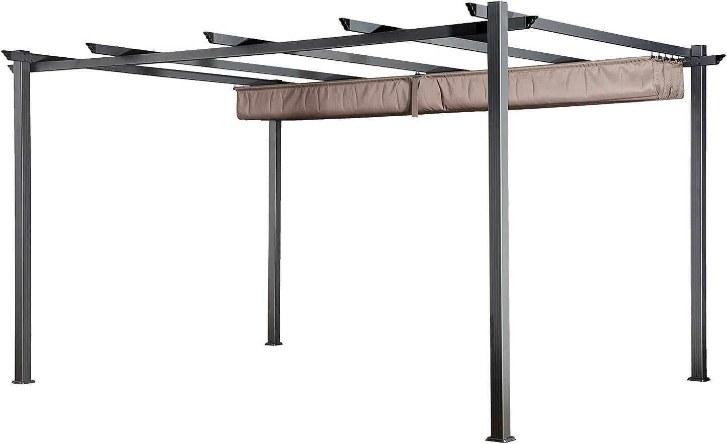 Happy Garden - Pérgola autoportante (3 x 4 m, Estructura de Aluminio), Color marrón