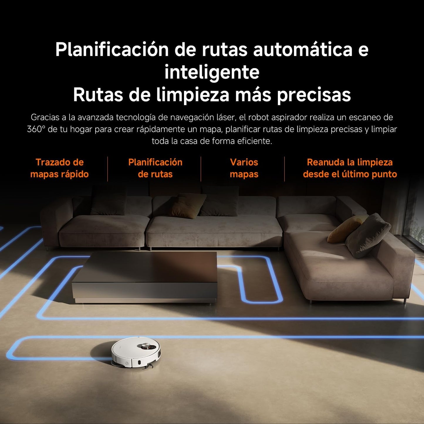 XIAOMI Robot Vacuum 5 Pro - Succión de 20.000 Pa, IA para Evitar obstáculos, Detección automática de Suciedad, Láser dToF, Brazos robóticos duales, Autolimpieza a 80 °C para Mejor Rendimiento