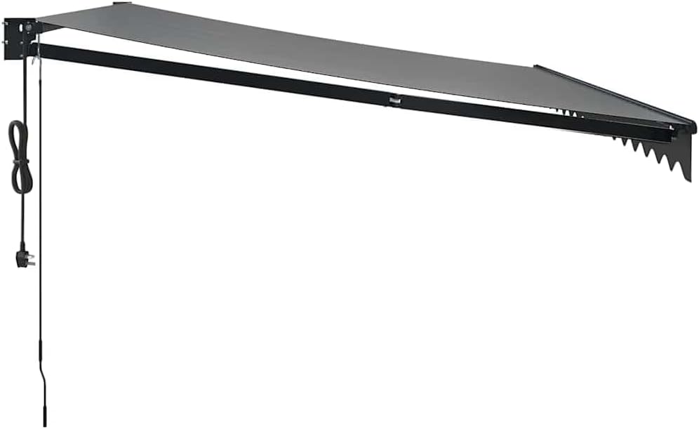 vidaXL Toldo Retráctil Automático, Toldo Eléctrico con Motor, Sombrilla Colgante de Pared, Toldo para Balcón Patio Tienda, Gris Antracita 4x3 m