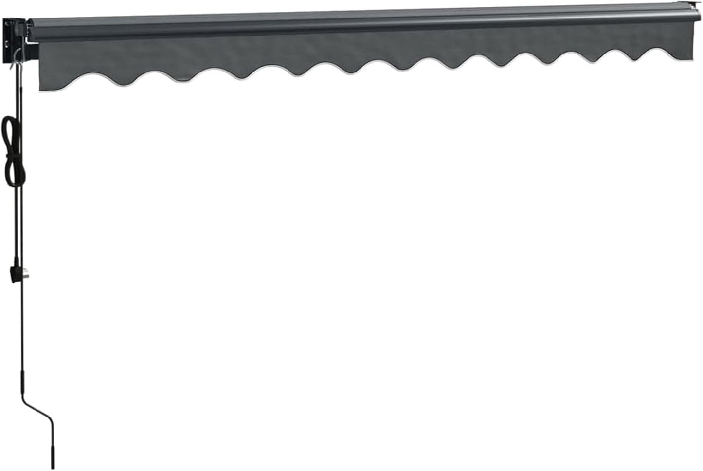 IKAYAA Toldo Motorizado 3.5 x 2.5 m, Toldo Eléctrico Retráctil,Toldo Articulado Eléctrico con Mando a Distancia, Toldo Brazo Extensible para Terraza, Jardín, Gris Antracita (Estructura Gris)