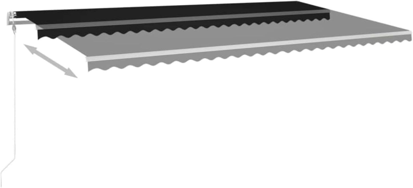 IKAYAA Toldo Motorizado 600 x 300 cm con luz LED, Toldo Eléctrico y Manual Retráctil,Toldo Articulado Eléctrico con Mando a Distancia, Toldo Brazo Extensible para Terraza, Jardín Antracita