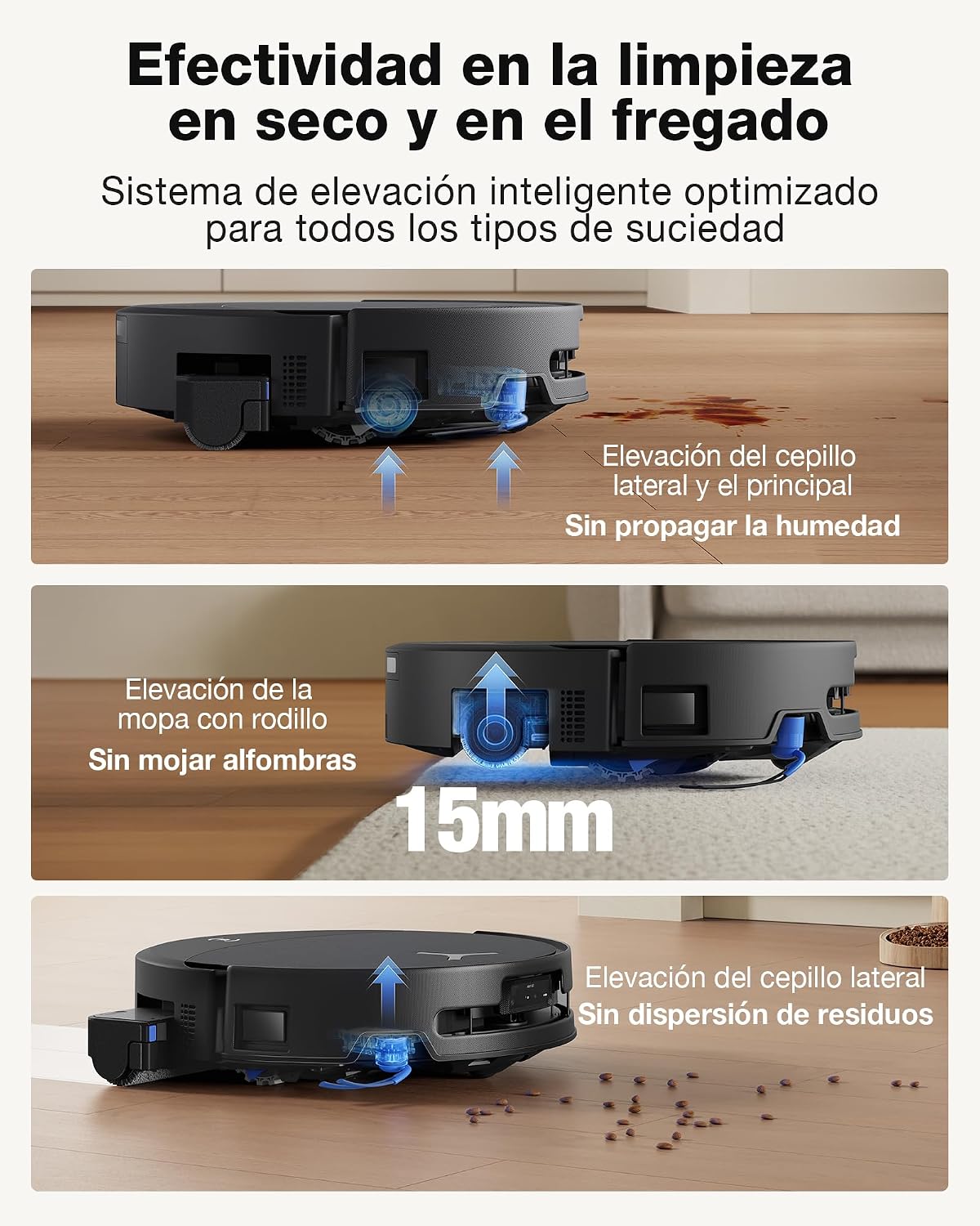 ECOVACS DEEBOT T90 Pro Omni Robot Aspirador y Mopa, 30 000 Pa, Carga PowerBoost, OZMO Roller 3.0 con Tecnología TruEdge 3.0, Aplicación Automática de la Solución de Limpieza, Agent YIKO AI, Negro