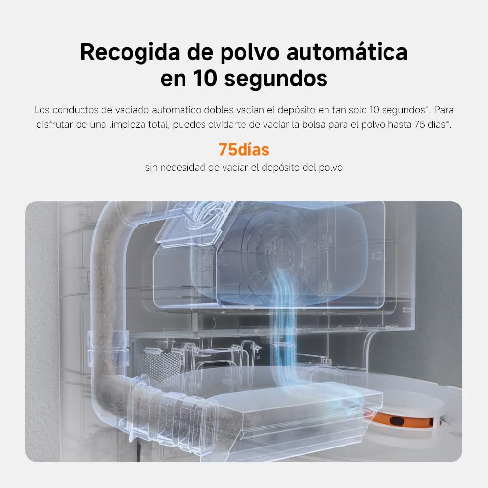 XIAOMI Robot Vacuum X20+, estación Todo-en-uno con Recogida de Polvo, Lavado y Secado automático, succión 6000Pa, evitación S-Cross™, navegación LDS y Control por App