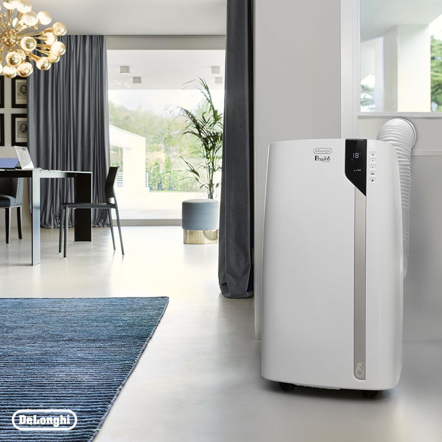 De'Longhi Pinguino PAC EX93 Extreme Aire Acondicionado Portátil Silencioso con Tecnología Arctic Whisper Extreme, 9.400 BTU/h, 2.5 kW, hasta 85 m³, Clase A+