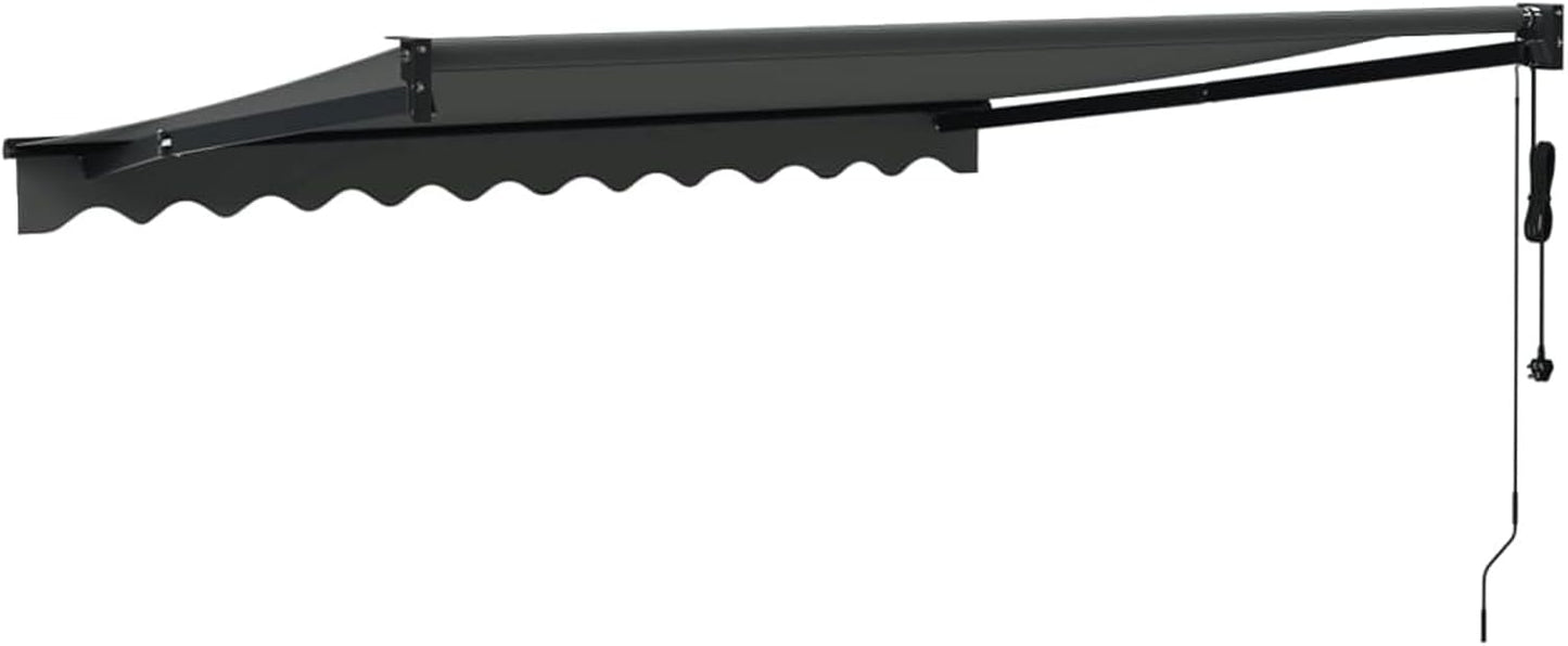 IKAYAA Toldo Motorizado 3.5 x 2.5 m, Toldo Eléctrico Retráctil,Toldo Articulado Eléctrico con Mando a Distancia, Toldo Brazo Extensible para Terraza, Jardín, Gris Antracita (Estructura Gris)