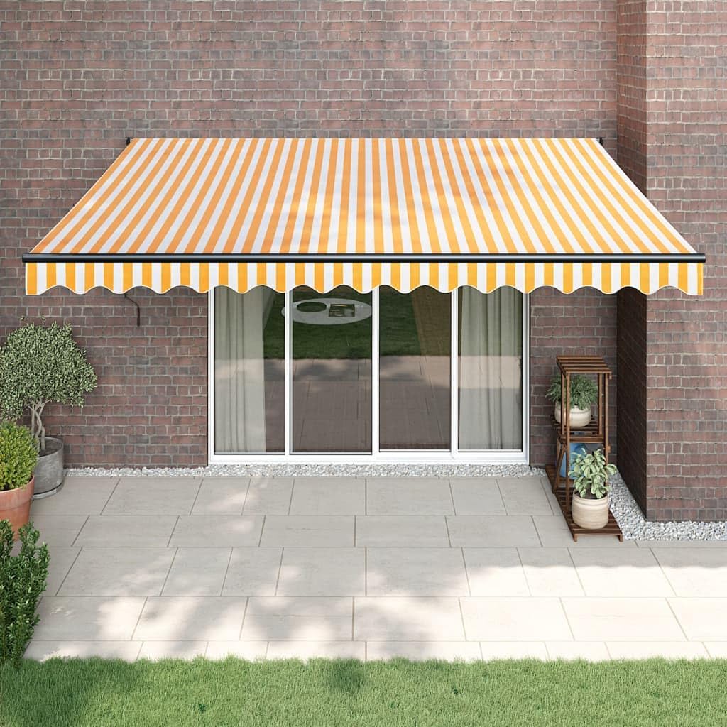 IKAYAA Toldo Motorizado 4.5 x 3 m, Toldo Eléctrico Retráctil,Toldo Articulado Eléctrico con Mando a Distancia, Toldo Brazo Extensible para Terraza, Jardín, Amarillo