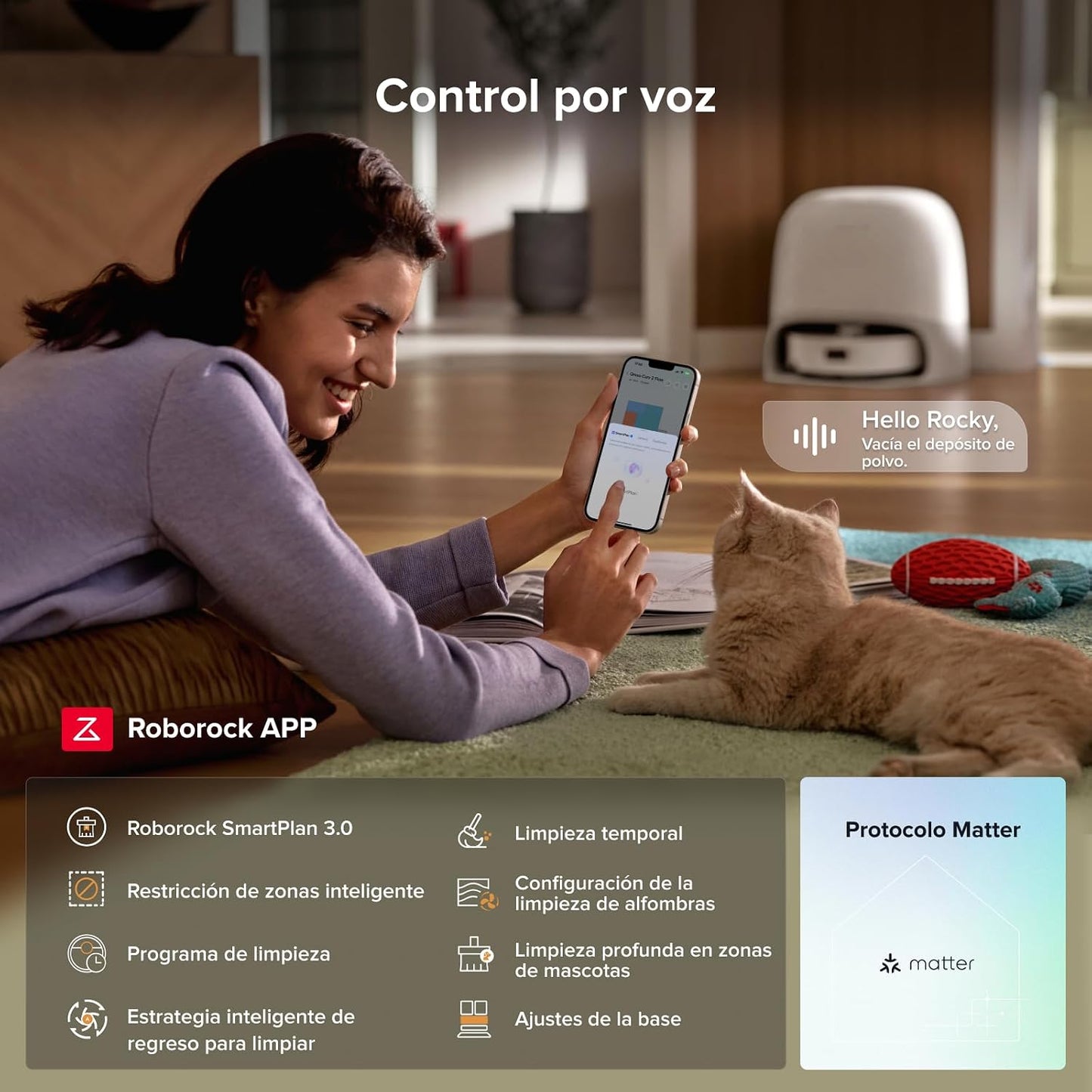 roborock Qrevo Curv 2 Flow Robot Aspirador con Rodillo Extensible de 270 mm, Refresca Mopa Siempre, Succión de 20000 Pa, Sistema Doble Antienredos, Estrategia para Alfombras Inteligente, Autovaciado