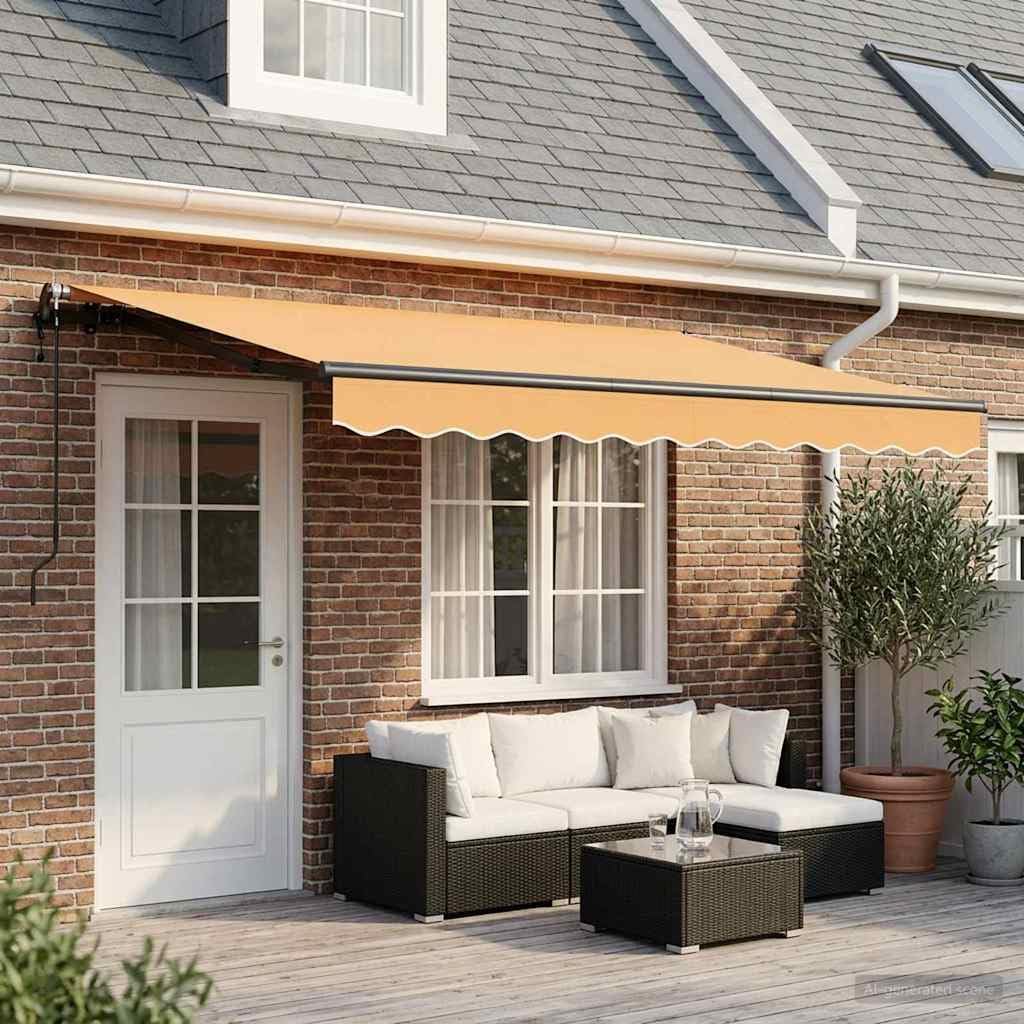Toldo Motorizado 4x3,5 Toldo Eléctrico Retráctil y Manual con Mando a Distancia Toldos Exterior terraza para Jardín Puerta Ventana-Arena-400 x 350 cm