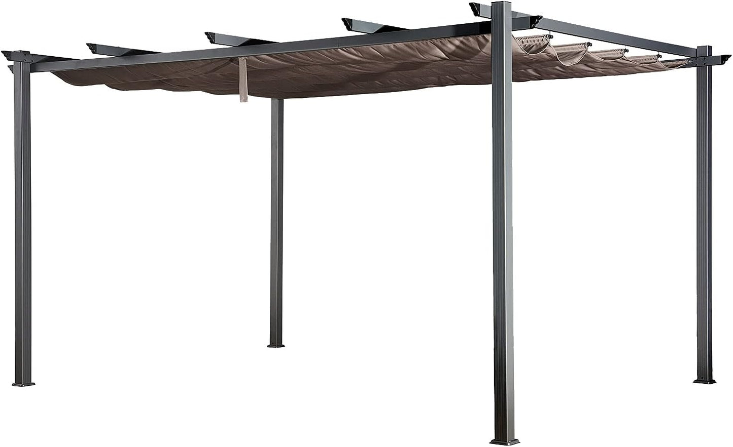 Happy Garden - Pérgola autoportante (3 x 4 m, Estructura de Aluminio), Color marrón