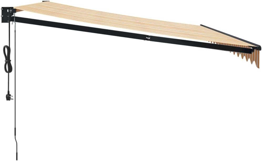 IKAYAA Toldo Motorizado 4.5 x 3 m, Toldo Eléctrico Retráctil,Toldo Articulado Eléctrico con Mando a Distancia, Toldo Brazo Extensible para Terraza, Jardín, Amarillo