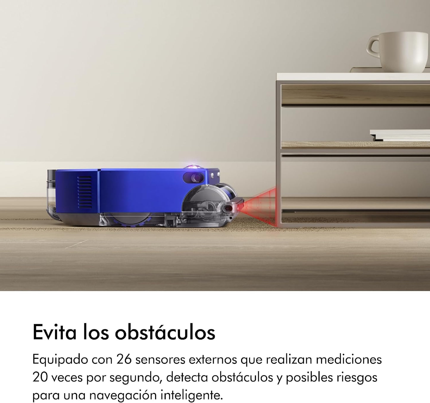 Dyson 360 Vis Nav™ Robot aspiradora – Cepillo de Ancho Completo, diseñado para Todo Tipo de Suelos (Azul/Níquel)