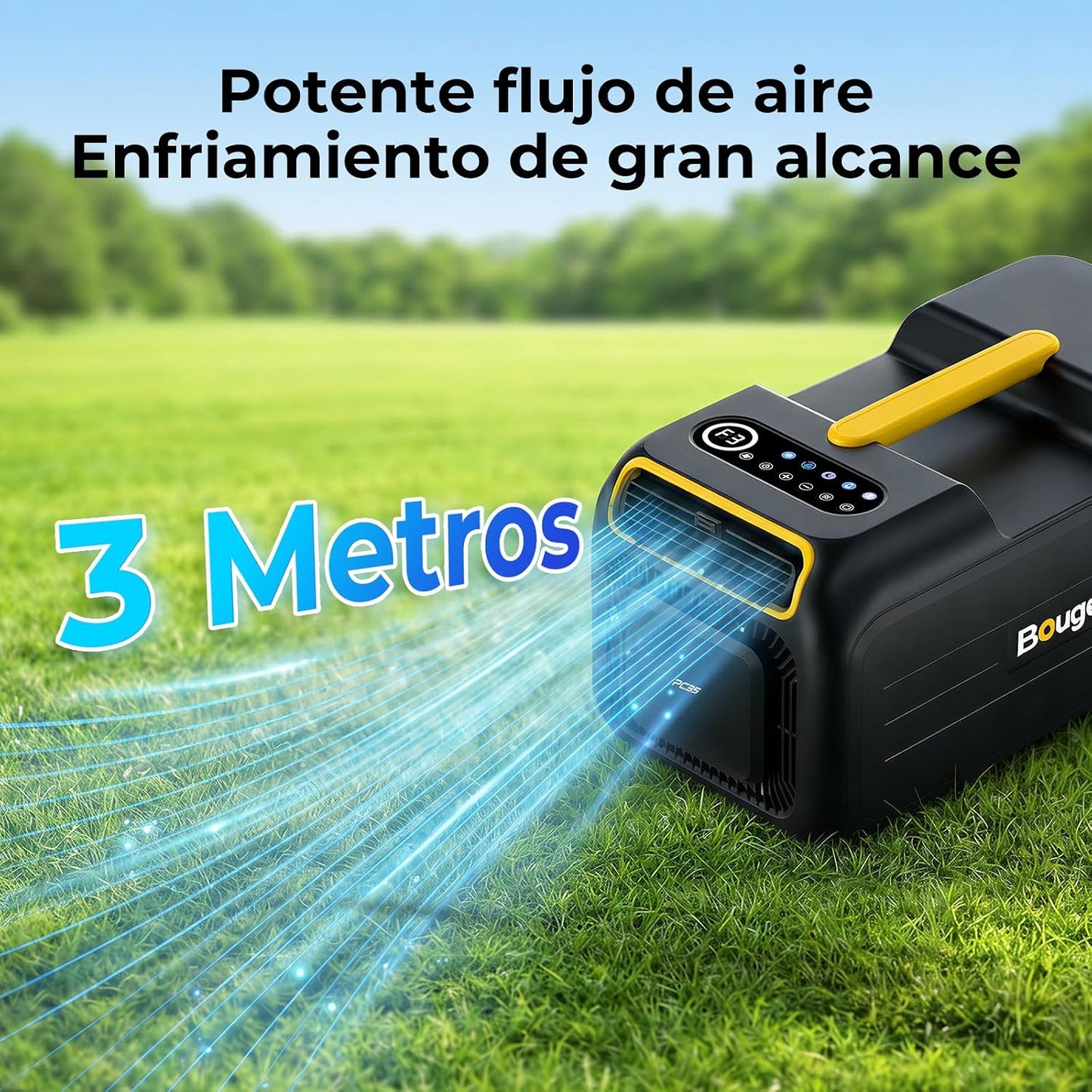 BougeRV PC35 Aire Acondicionado Portátil, 3500 BTU Climatizador, 5 en 1 con App, Compacto, AC 100V-240V, Aire Acondicionado para Camping, Caravana, Tienda, Camión, Furgoneta