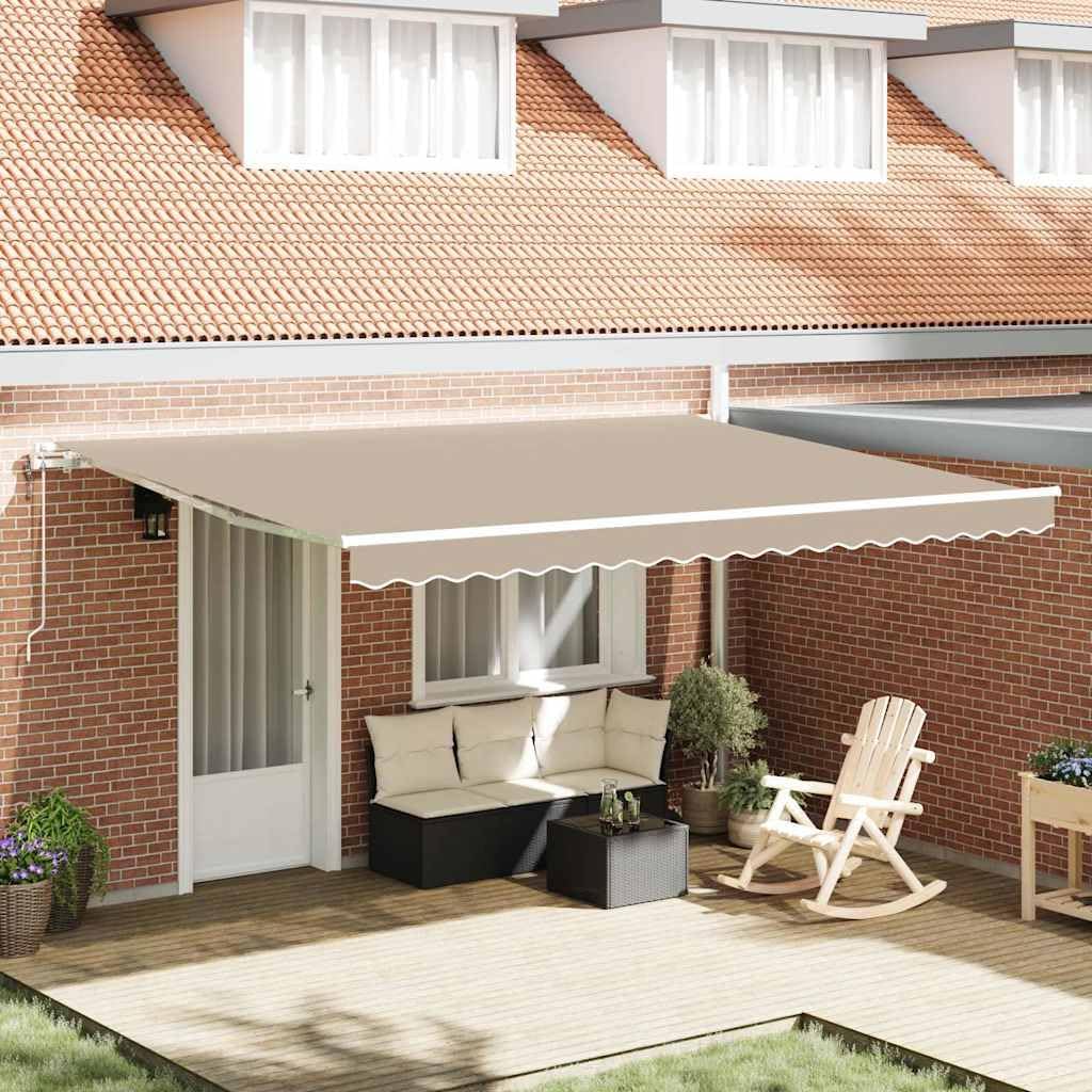 Toldo Retráctil Eléctrico Beige 450 x 300 cm